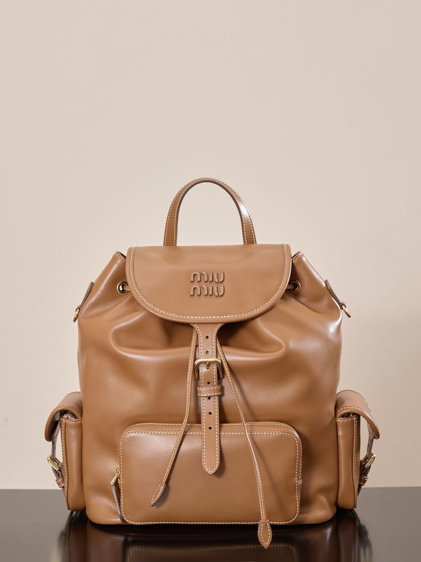 Leather backpack Miu Miu 5BZ042.1