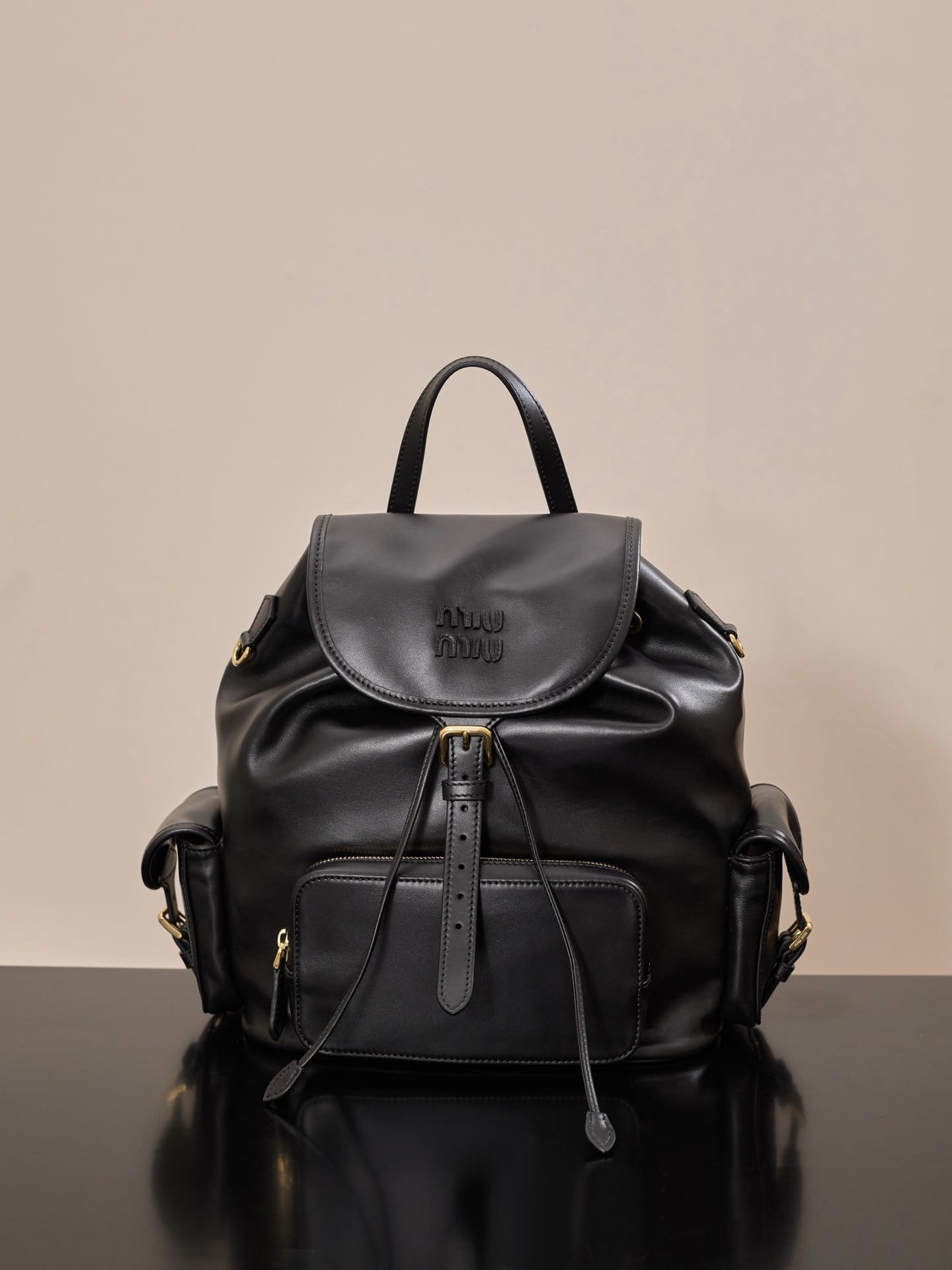 Leather backpack Miu Miu 5BZ042.2