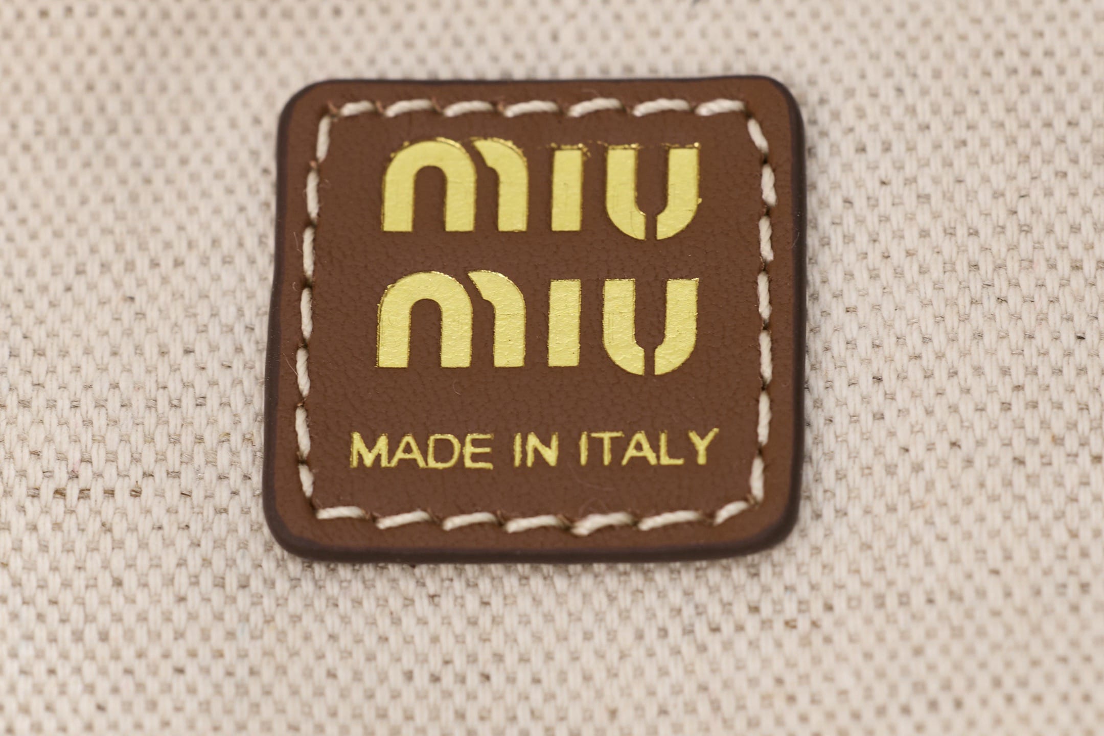 Canvas and leather backpack Miu Miu 5BZ042.1