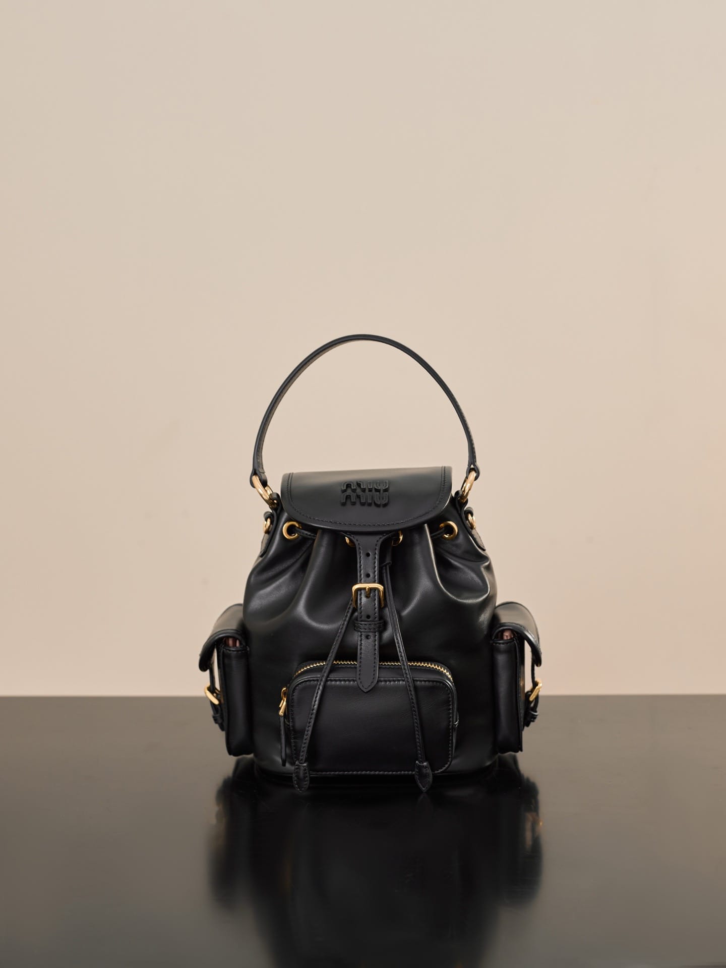 Leather backpack Miu Miu 5BZ043.1