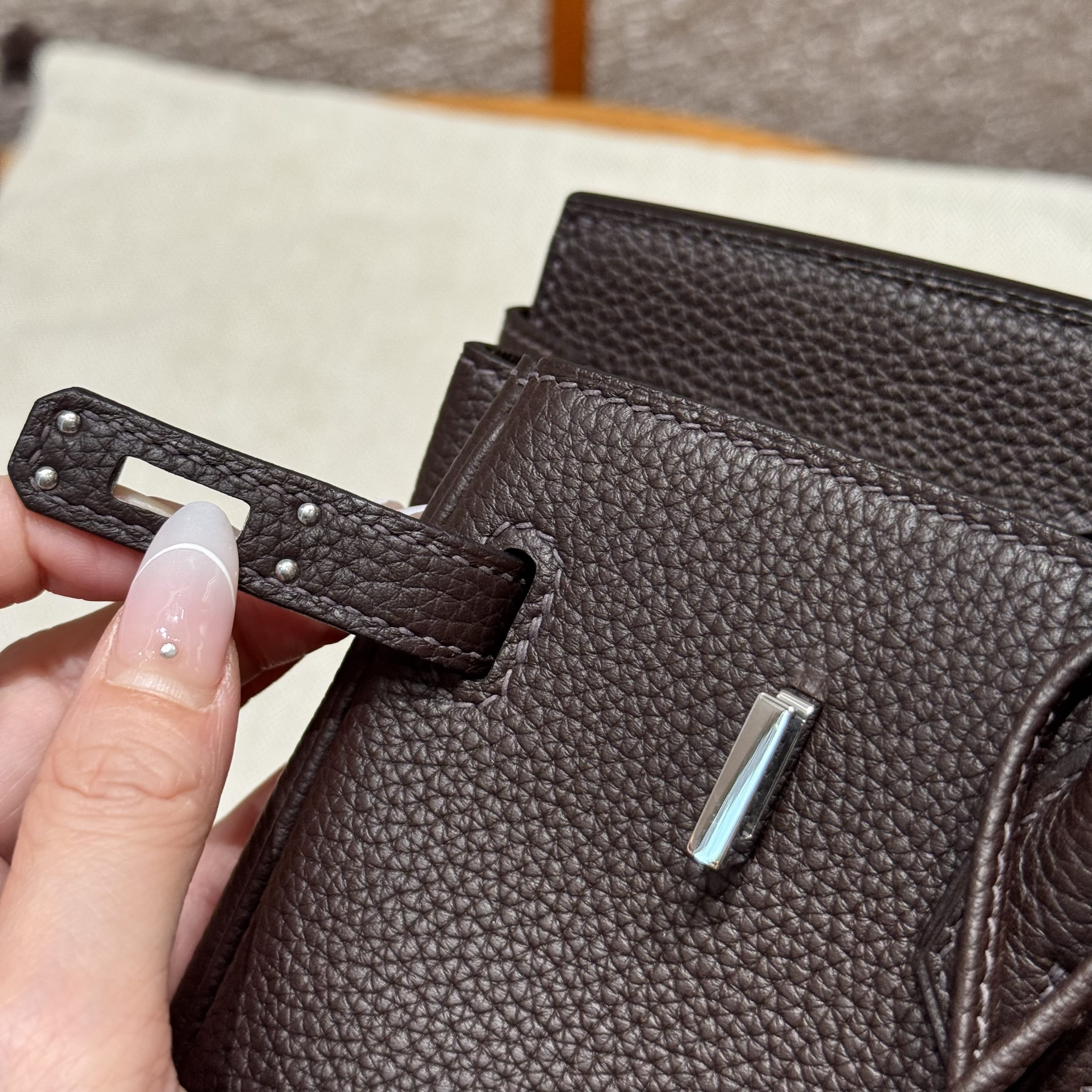 Birkin Hermes Togo 47/chocolate silver