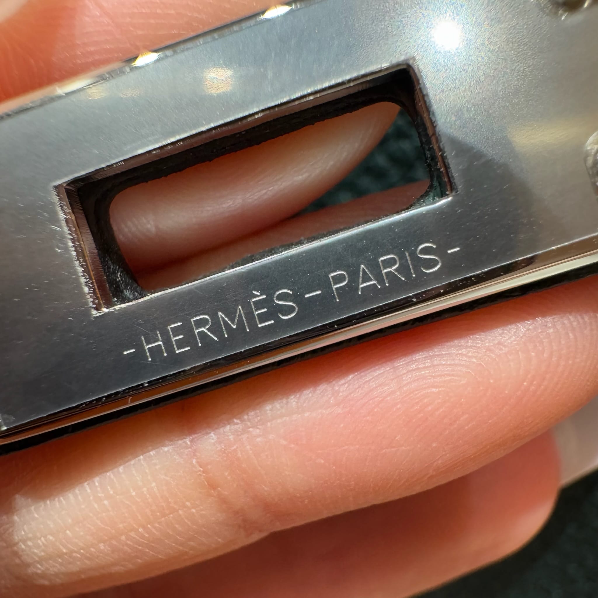 Birkin Hermes Togo 1T/Vert Titien silver