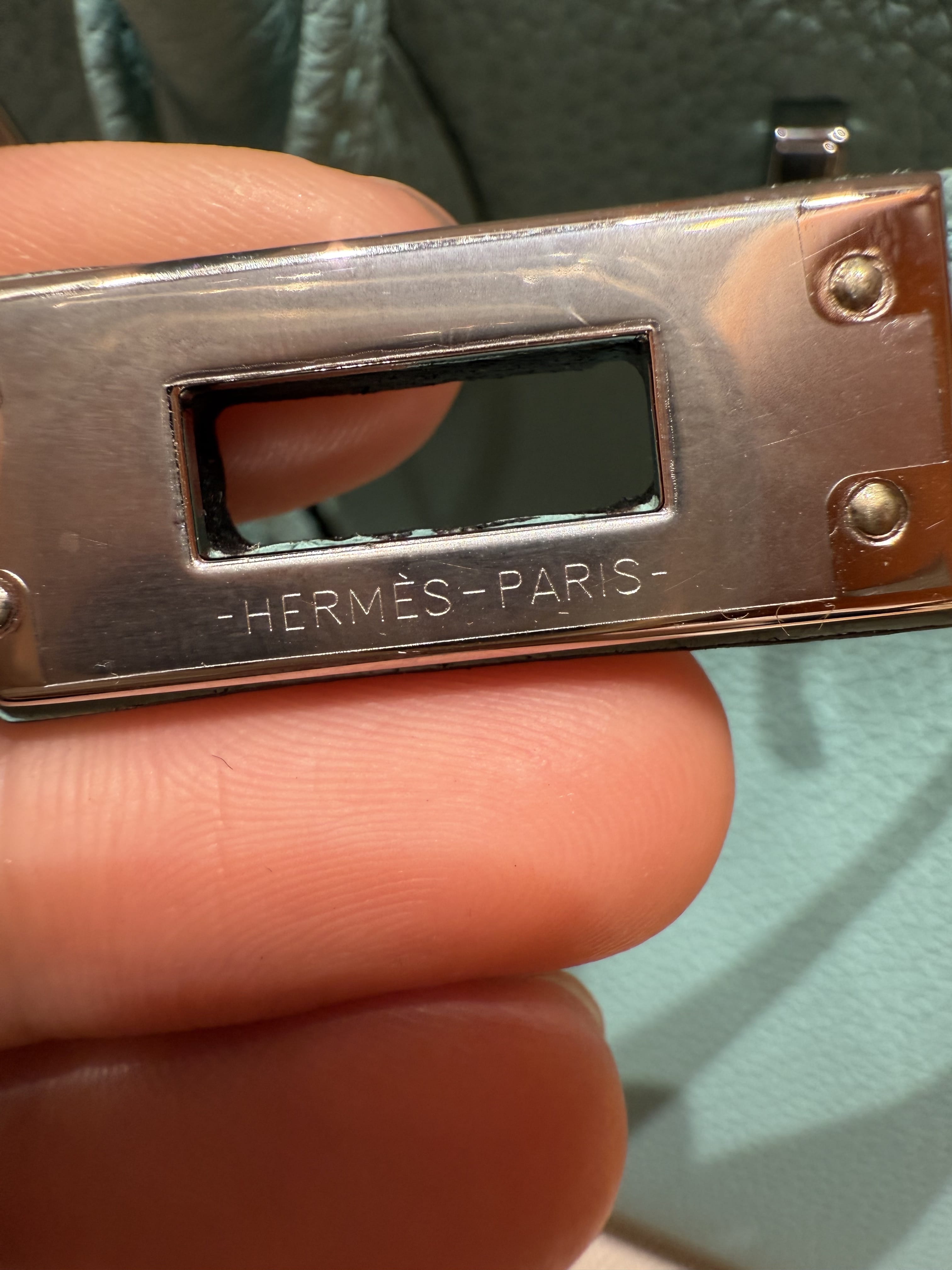 Birkin Hermes Togo 3P/Blue atoll silver