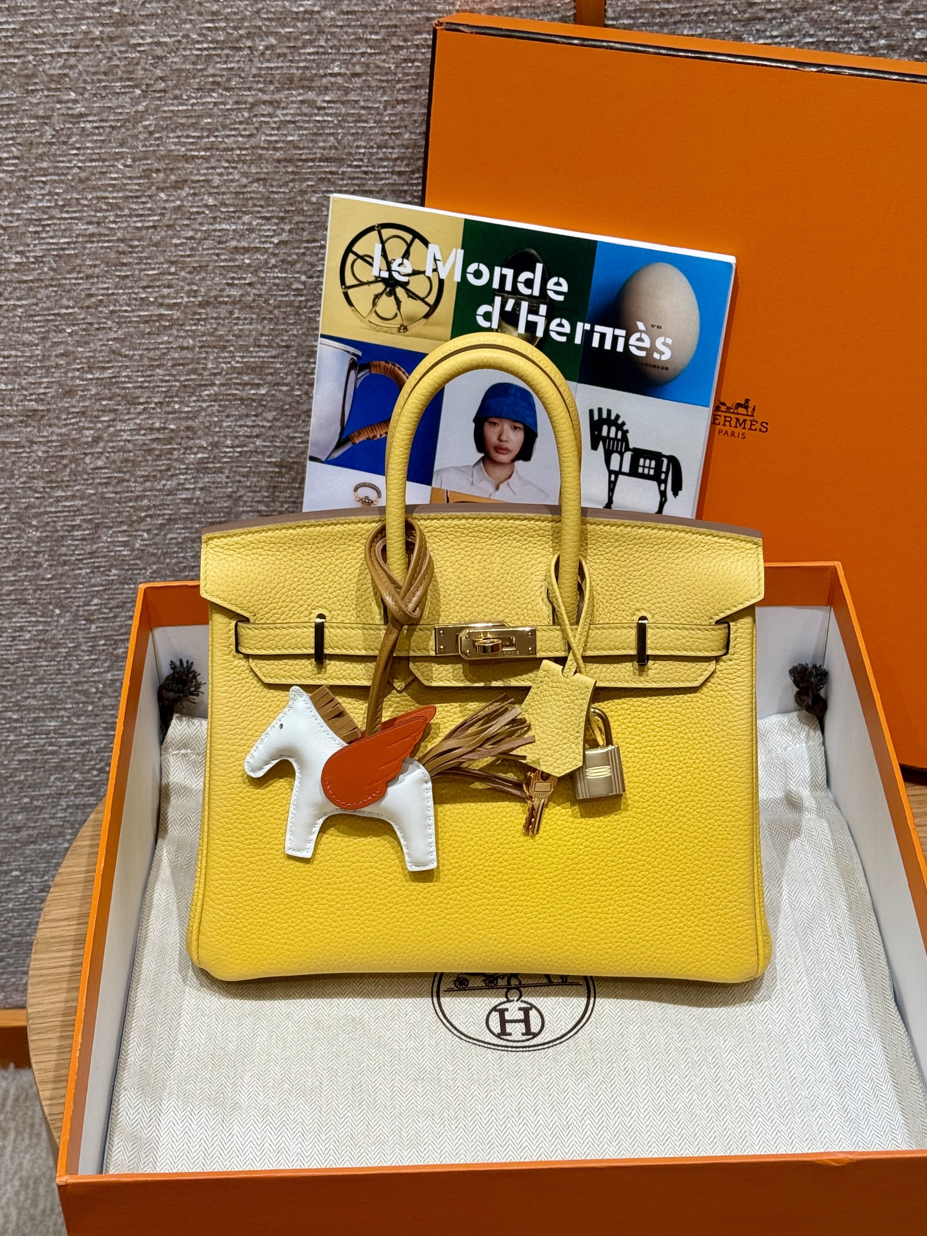Birkin Hermes Togo 9R/Lime gold