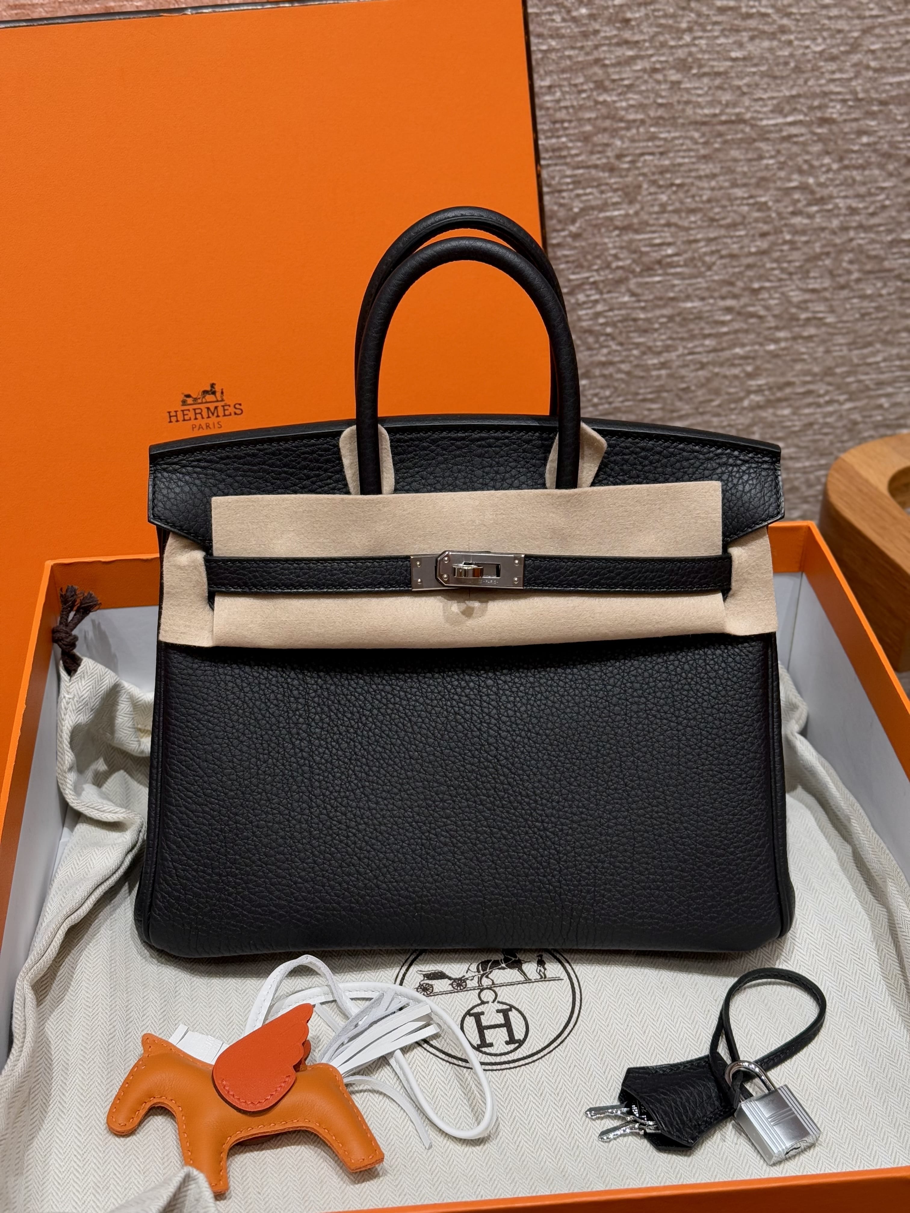 Birkin Hermes Togo 89/noir silver