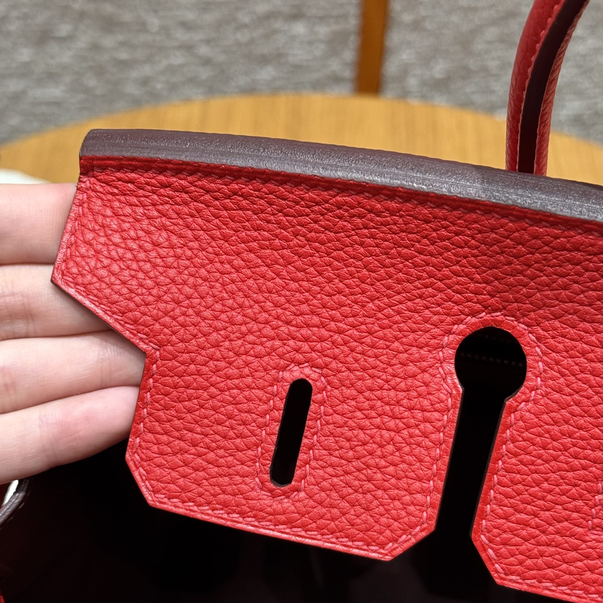 Birkin Hermes Togo Q5/Rouge casaque/55/Rouge H gold