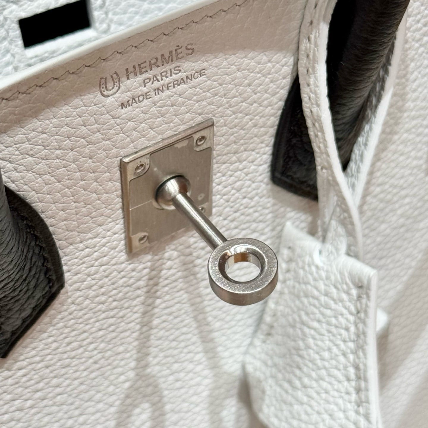 Birkin Hermes Togo 01/Blanc/89/Noir silver