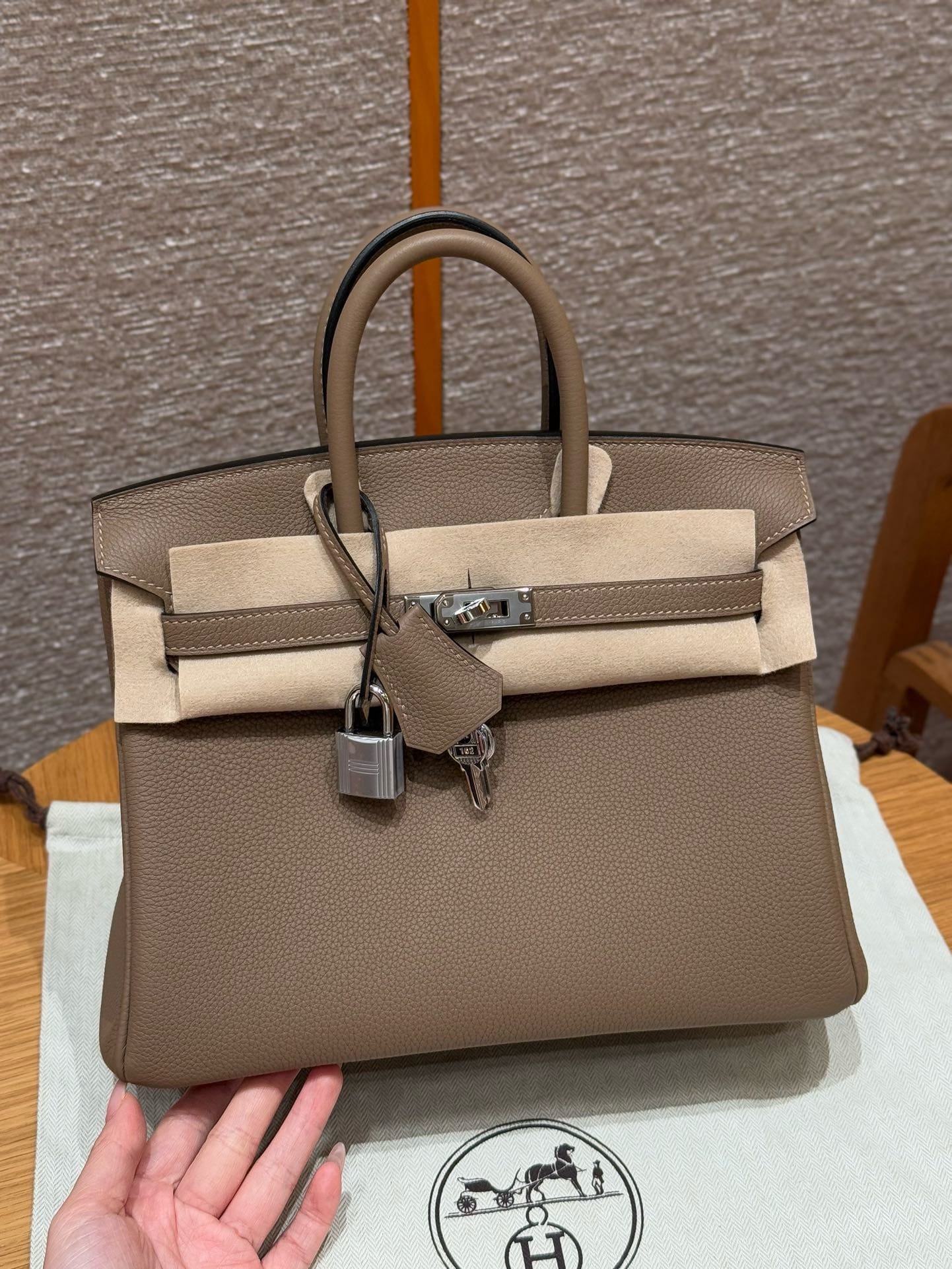 Birkin Hermes Togo DO/Beige de Weimar sliver