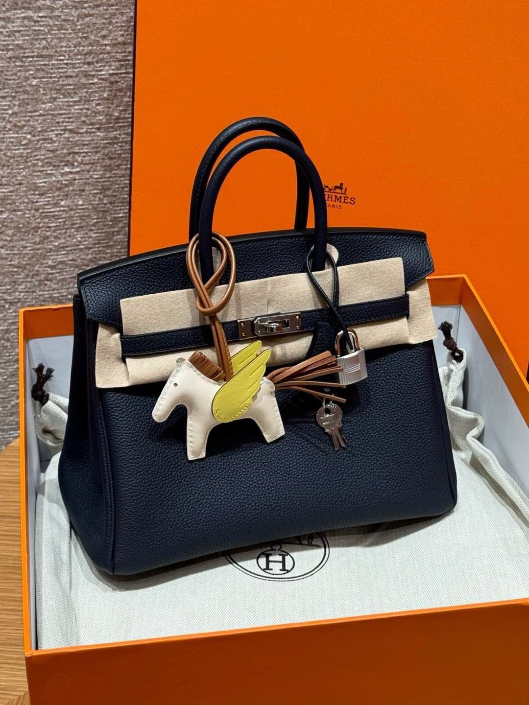 Birkin Hermes Togo 2Z/Blue nuit silver