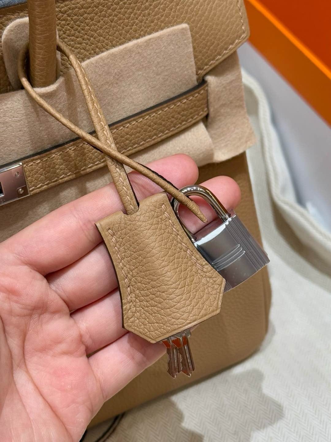 Birkin Hermes Togo 0M/Chai silver