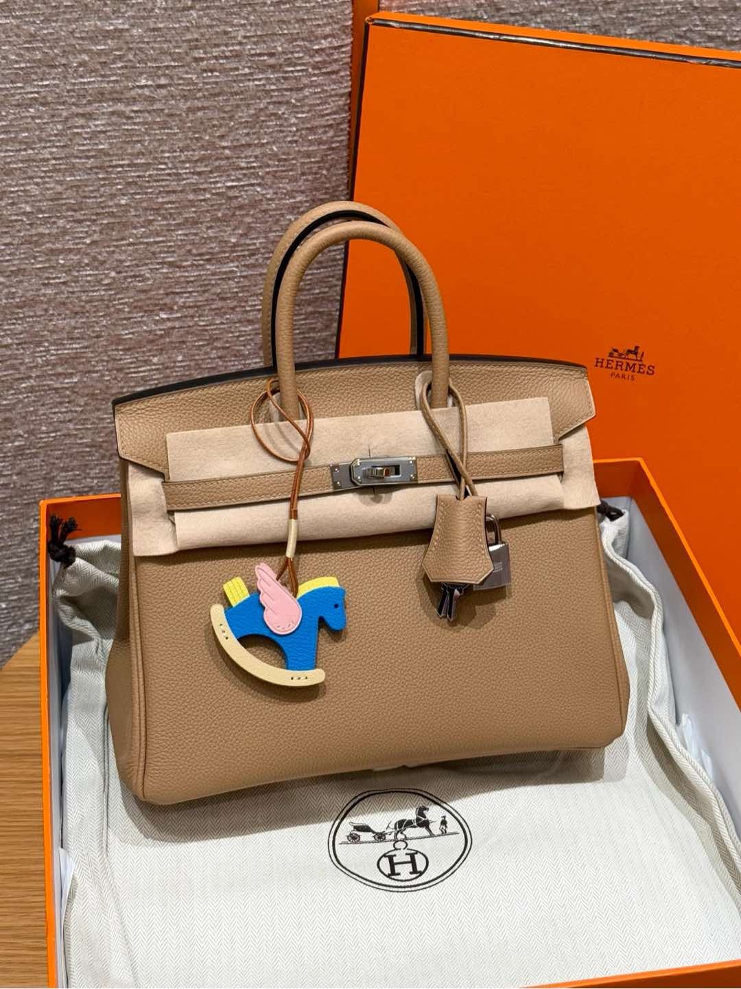 Birkin Hermes Togo 0M/Chai silver