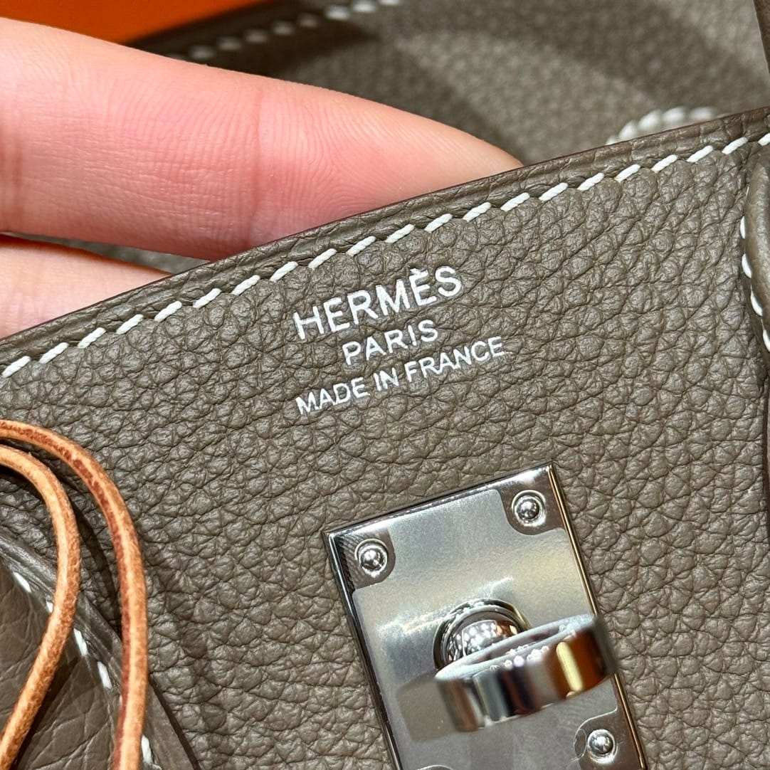 Birkin Hermes Togo 18/Etoupe silver