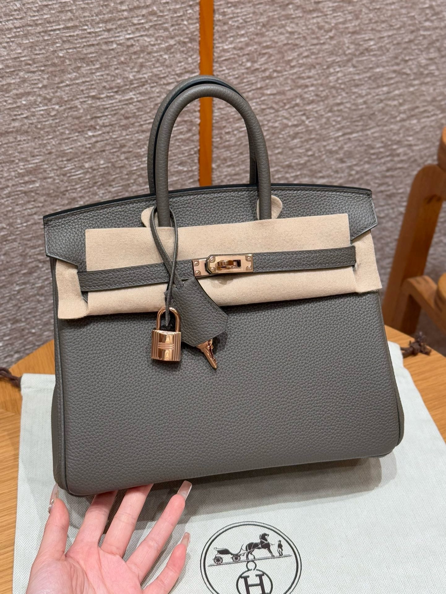 Birkin Hermes Togo 8F/Etain Rose gold