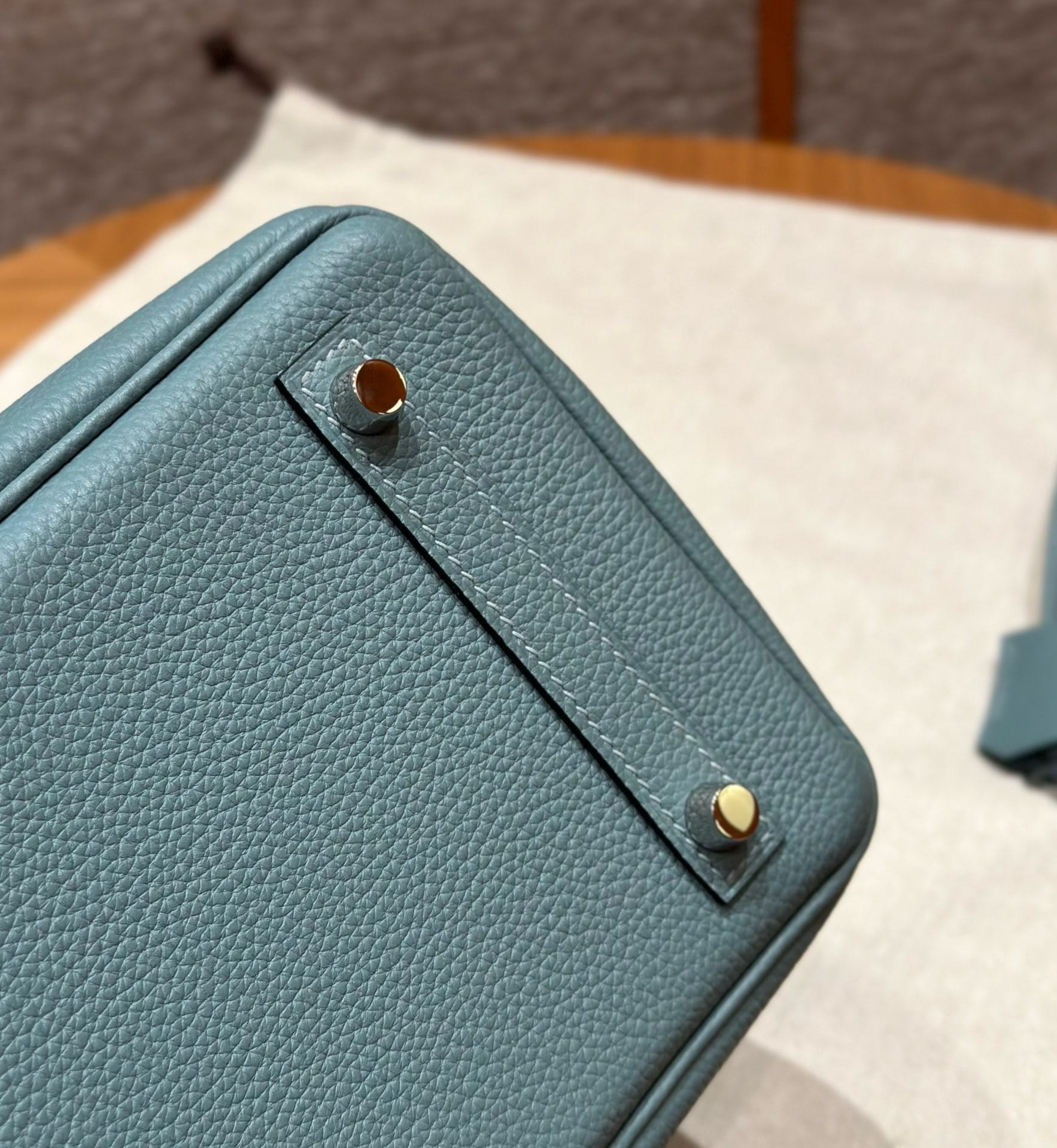 Birkin Hermes Togo 7G/Ciel silver