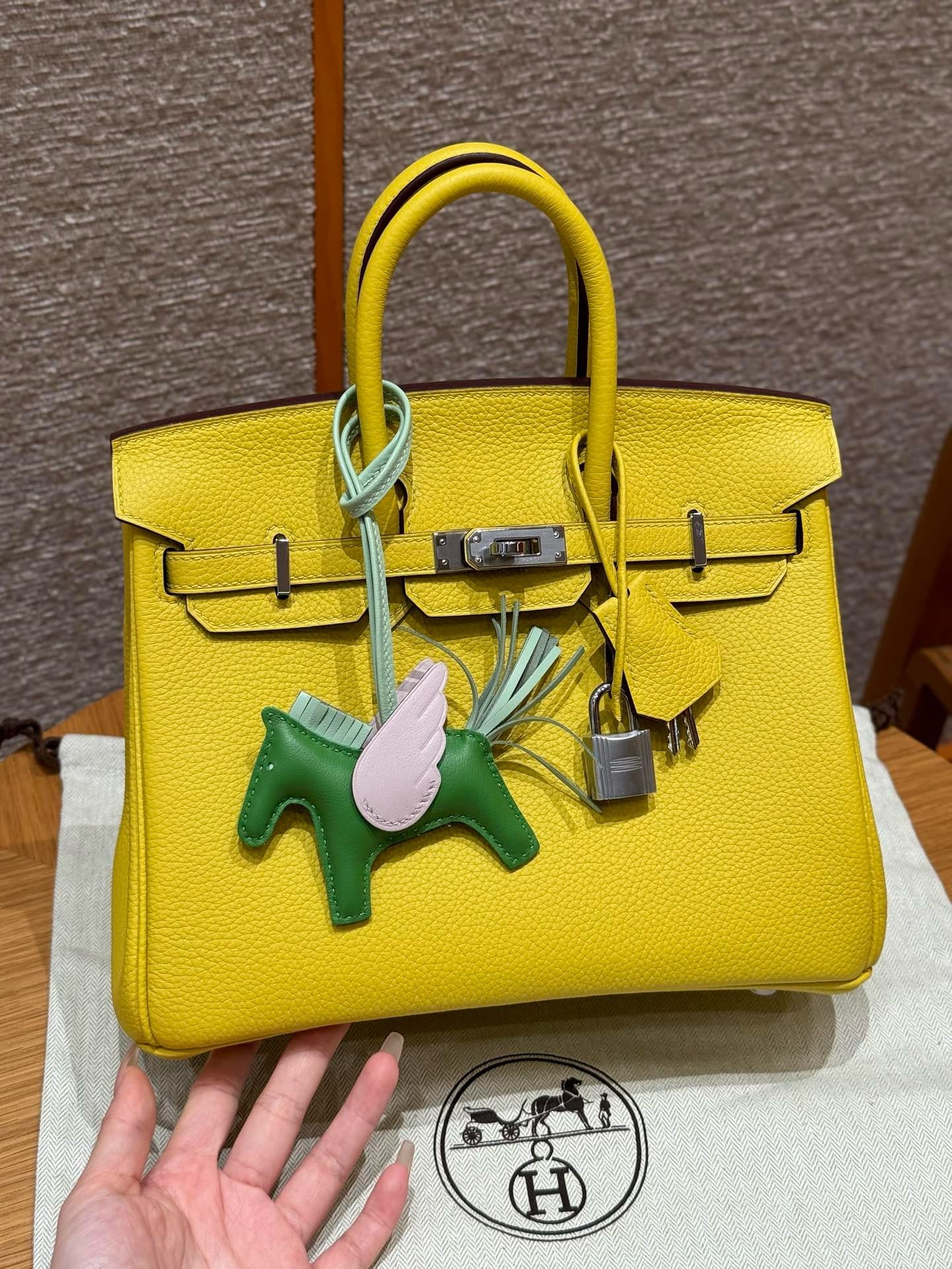 Birkin Hermes Togo 9o/Jaune naples sliver