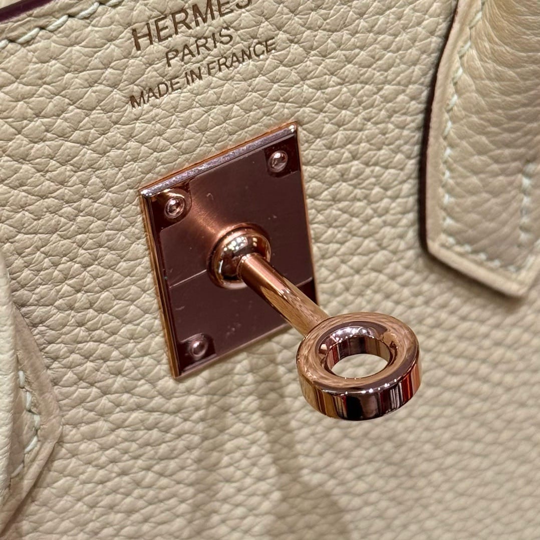 Birkin Hermes Togo 1Z/Jaune Poussin Rose gold