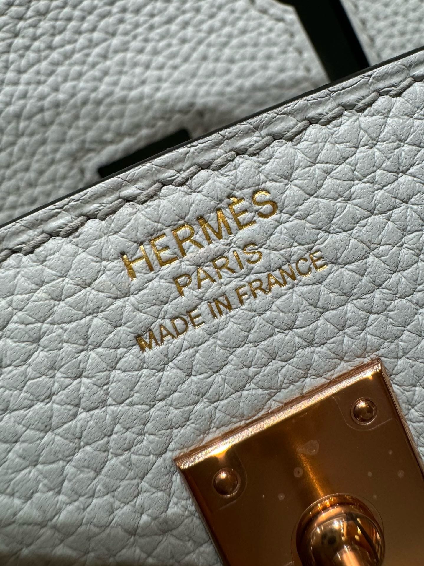 Birkin Hermes Togo 08/Blue pale Rose gold