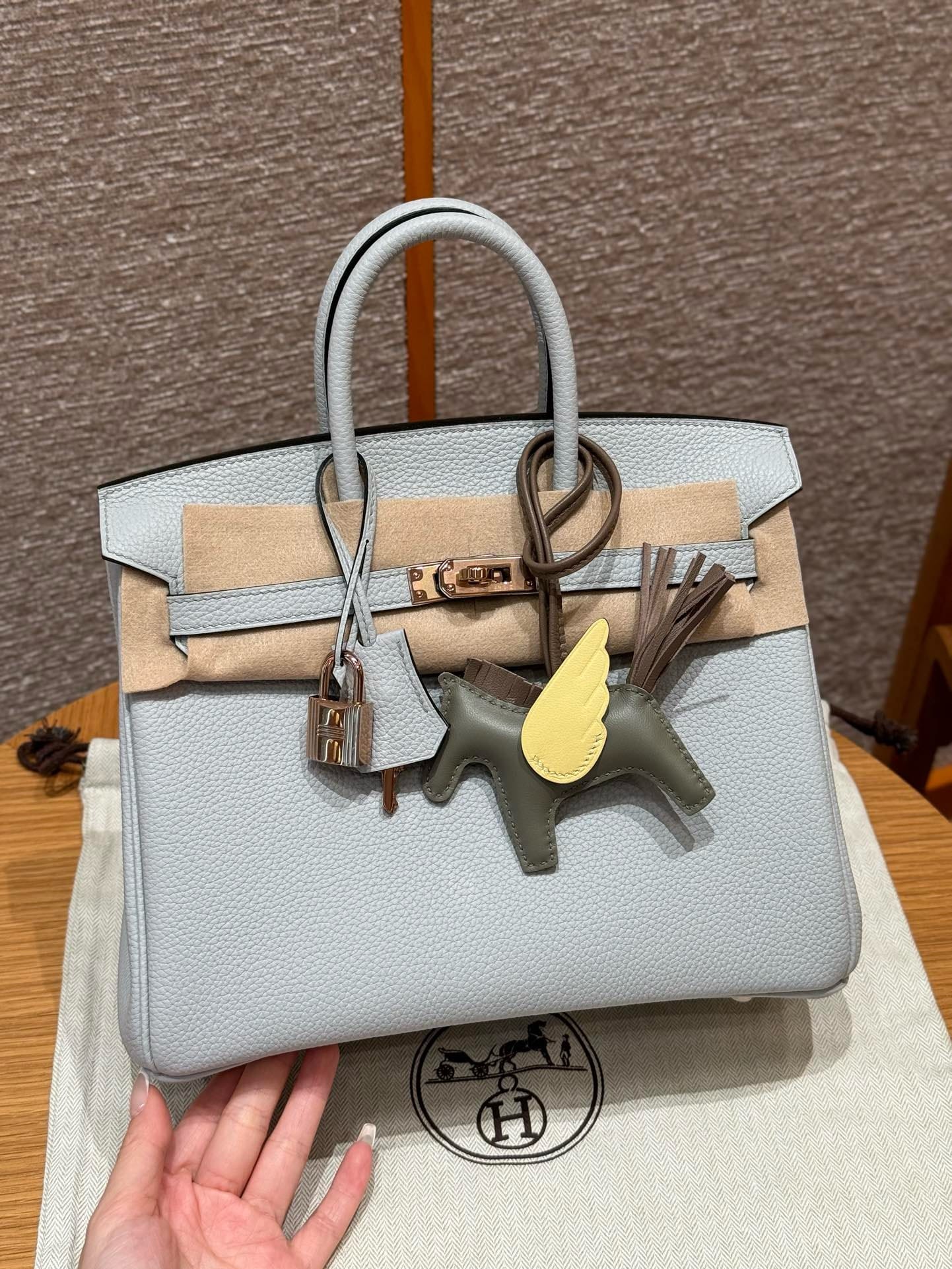Birkin Hermes Togo 08/Blue pale Rose gold