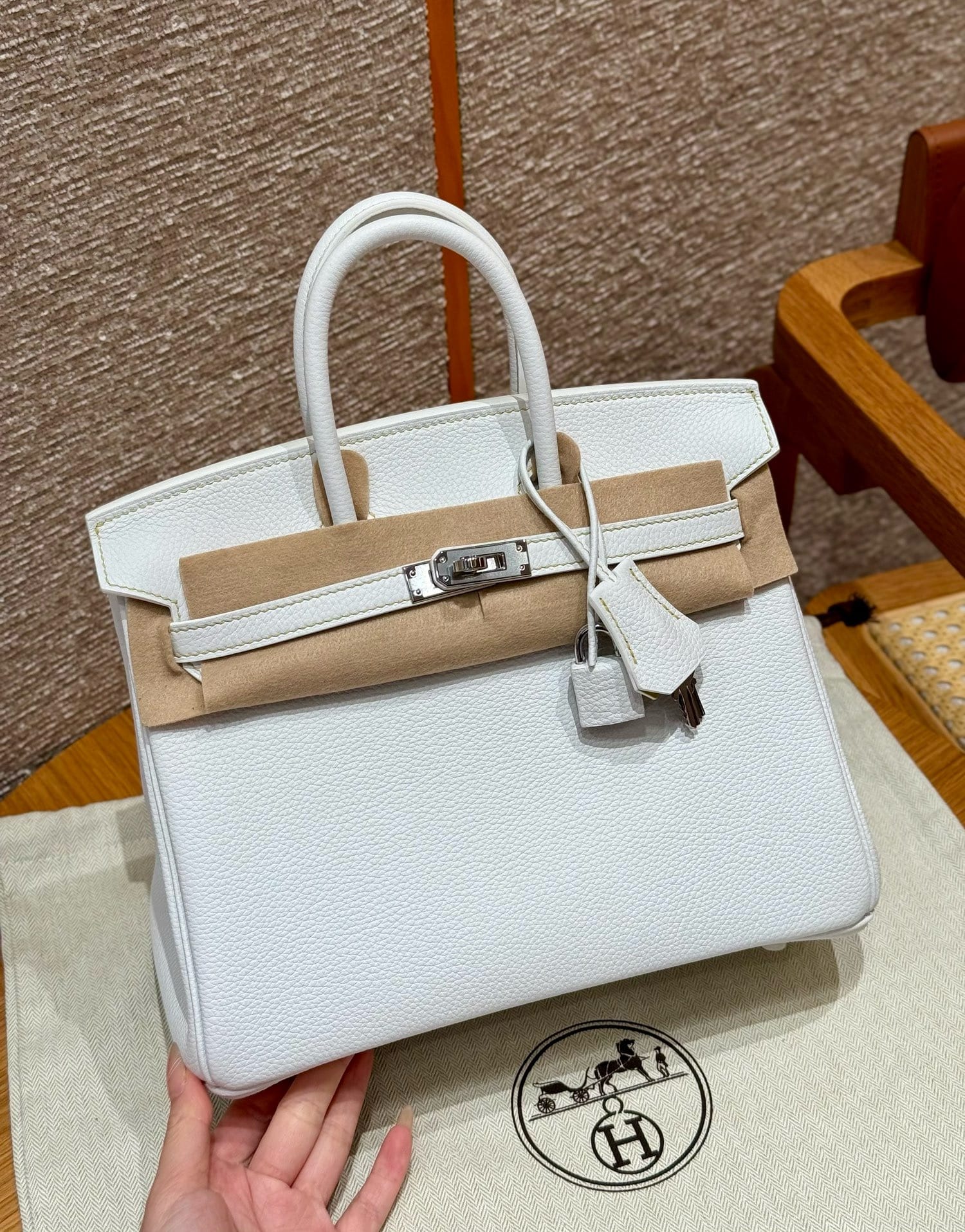 Birkin Hermes Togo 01/Blanc/9R/Lime sliver