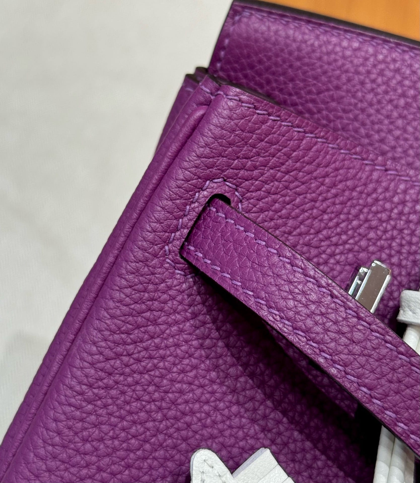 Birkin Hermes Togo P9/Anemone silver