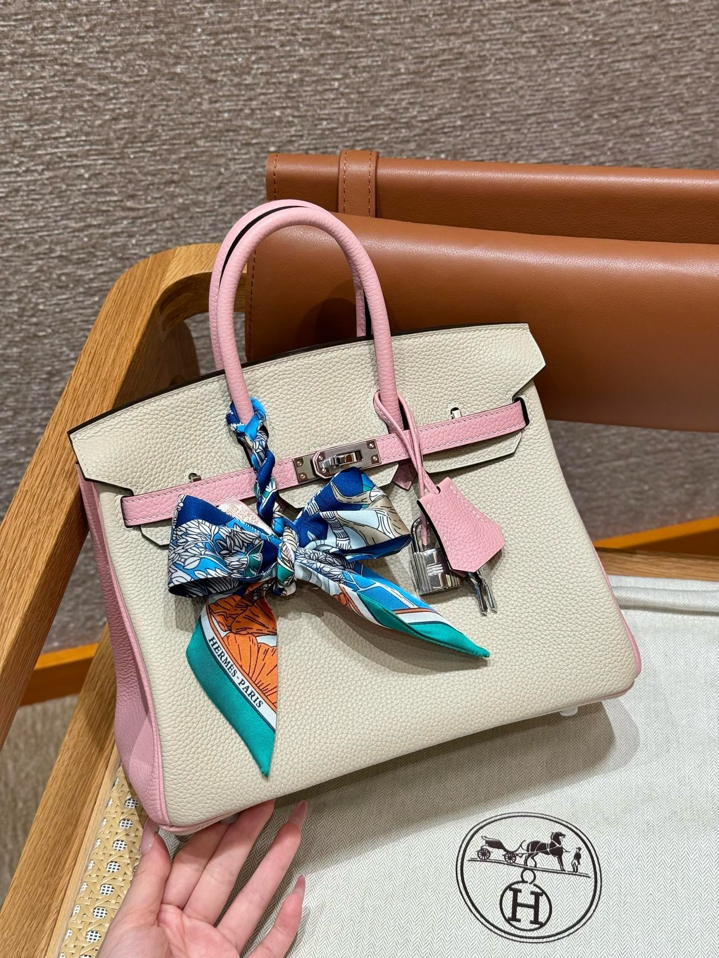 Birkin Hermes Togo i2/Nata/3Q/Rose Sakura silver