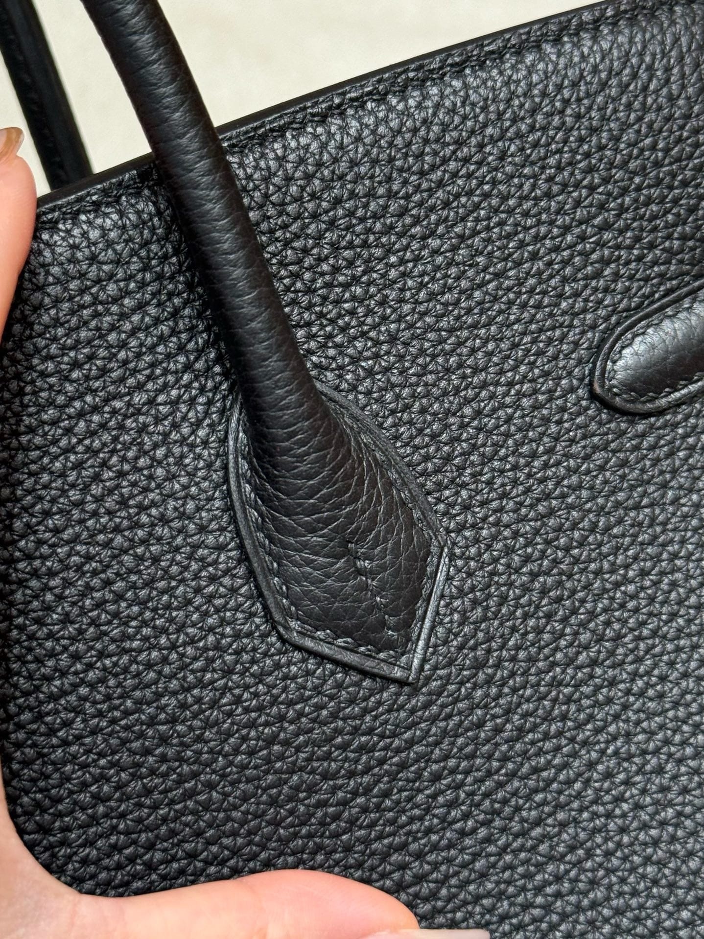 Birkin Hermes Togo ck89/noir Q5/Rouge casaque gold