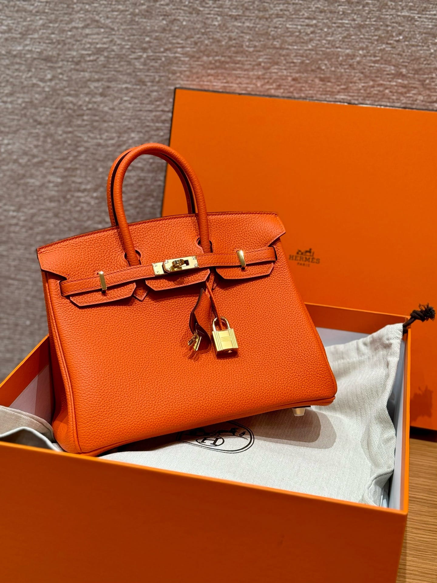 Birkin Hermes Togo 93/Orange gold