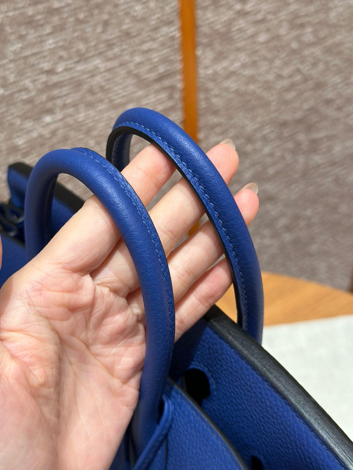 Birkin Hermes Togo 7T/Blue electric sliver