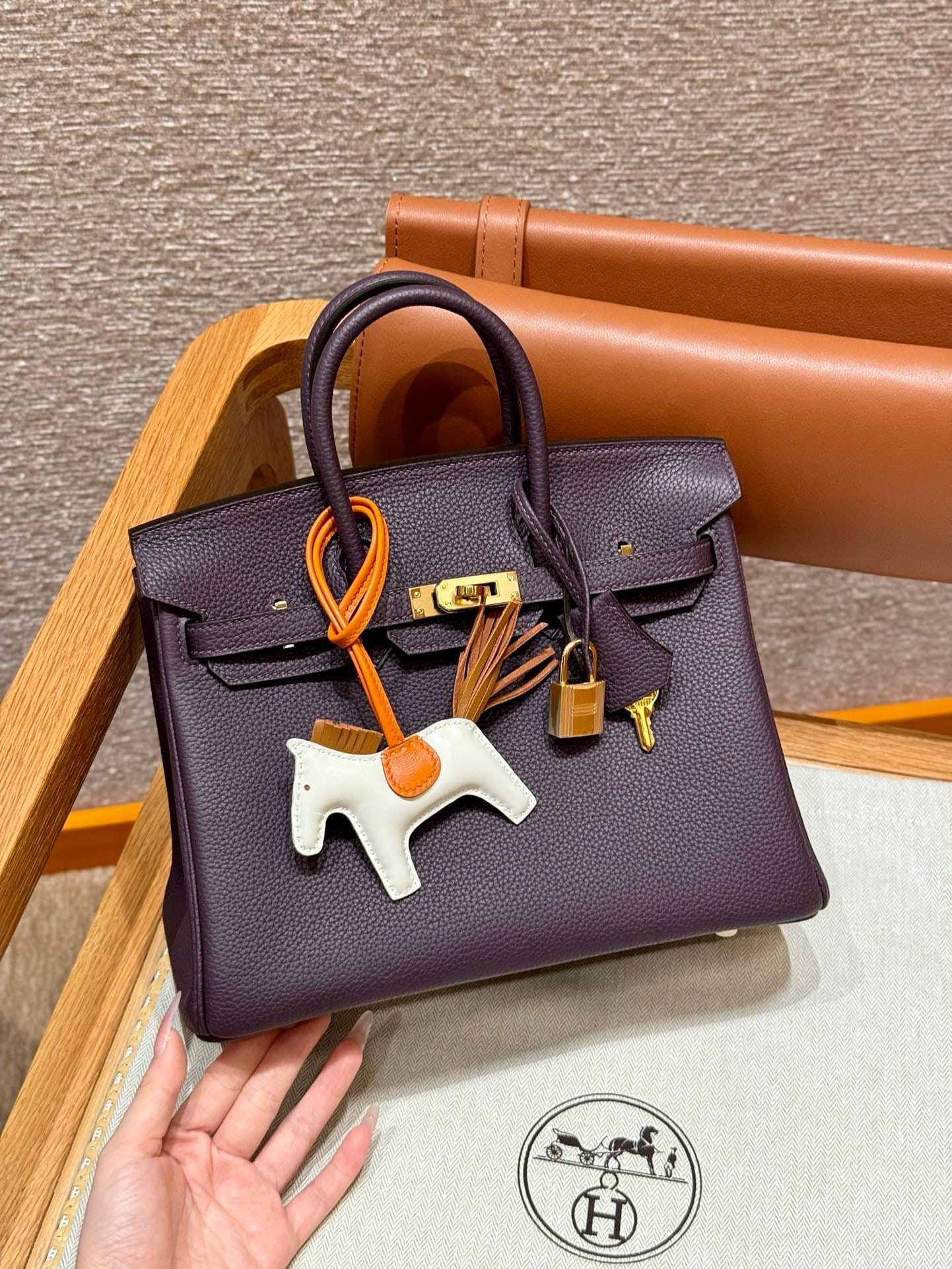 Birkin Hermes Togo 59/Raisin gold