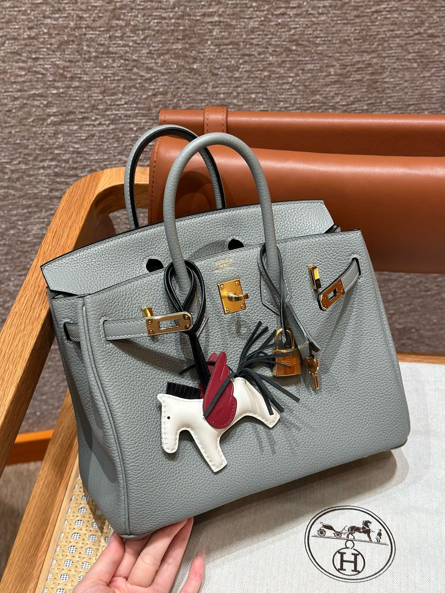 Birkin Hermes Togo 4Z/Gris Mouette gold