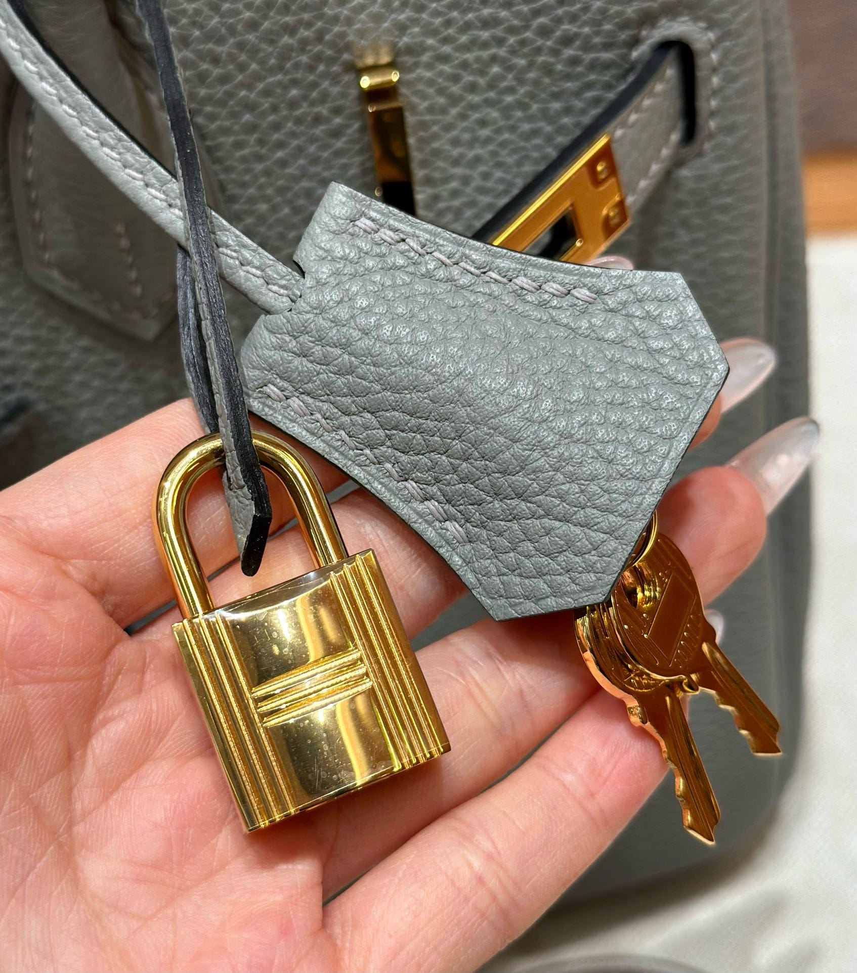 Birkin Hermes Togo 4Z/Gris Mouette gold