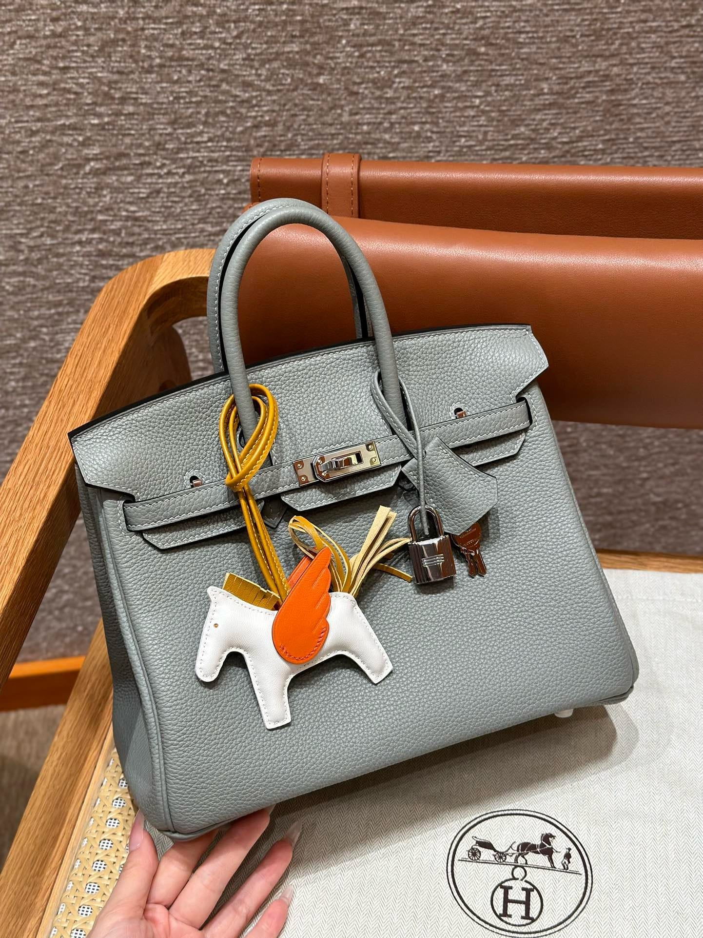 Birkin Hermes Togo 4Z/Gris Mouette silver