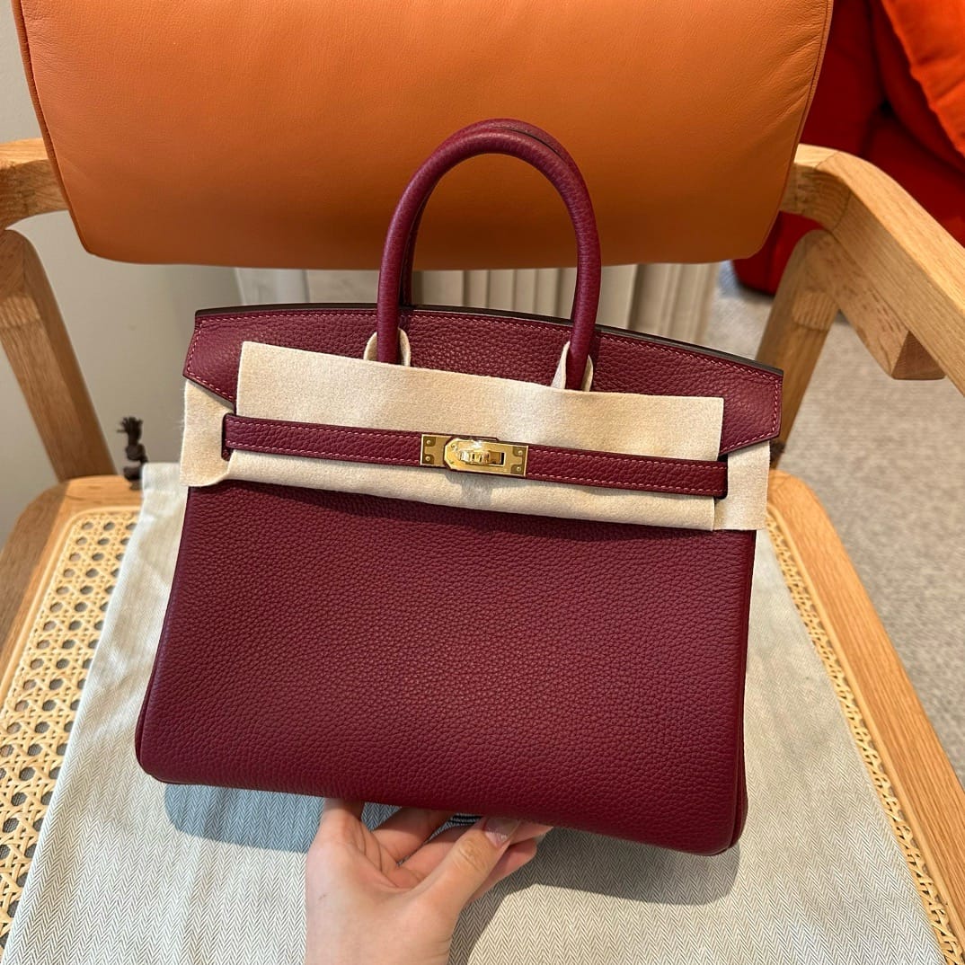 Birkin Hermes Togo ck57/Bordeaux gold