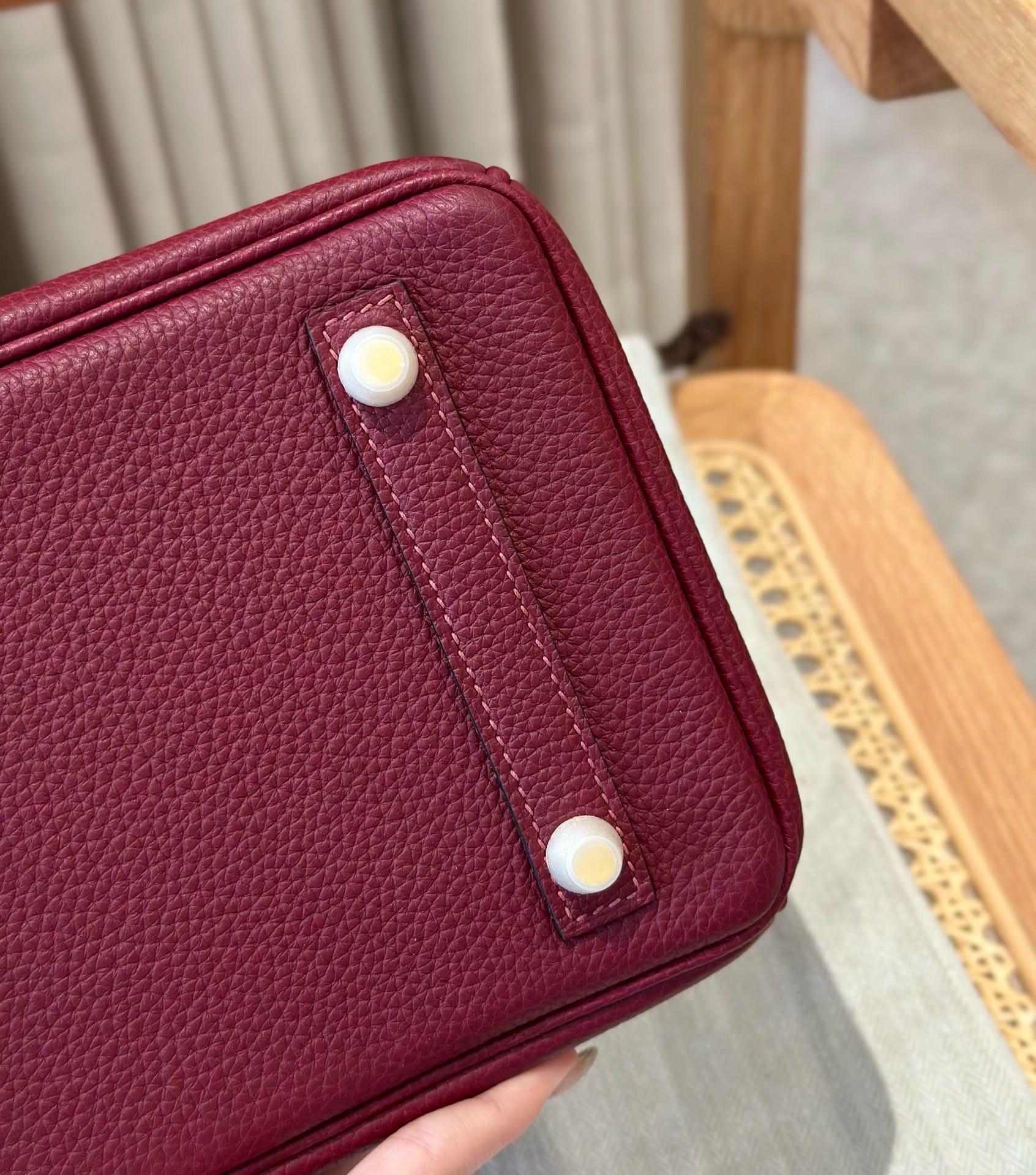 Birkin Hermes Togo ck57/Bordeaux gold