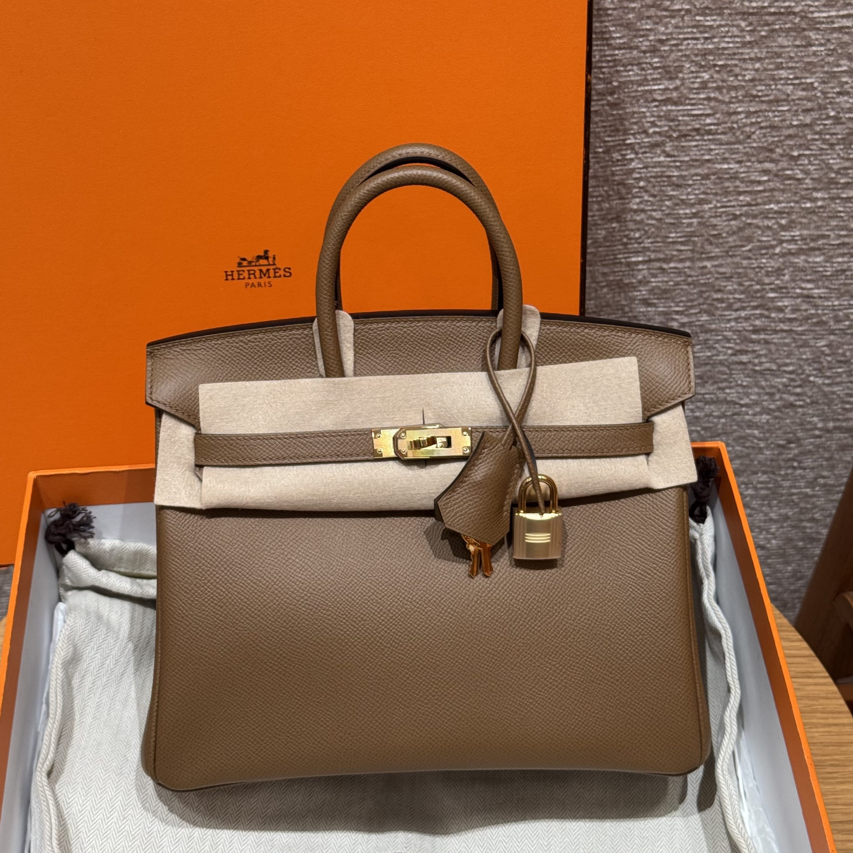 Birkin Hermes Epsom 3G/Alezan gold