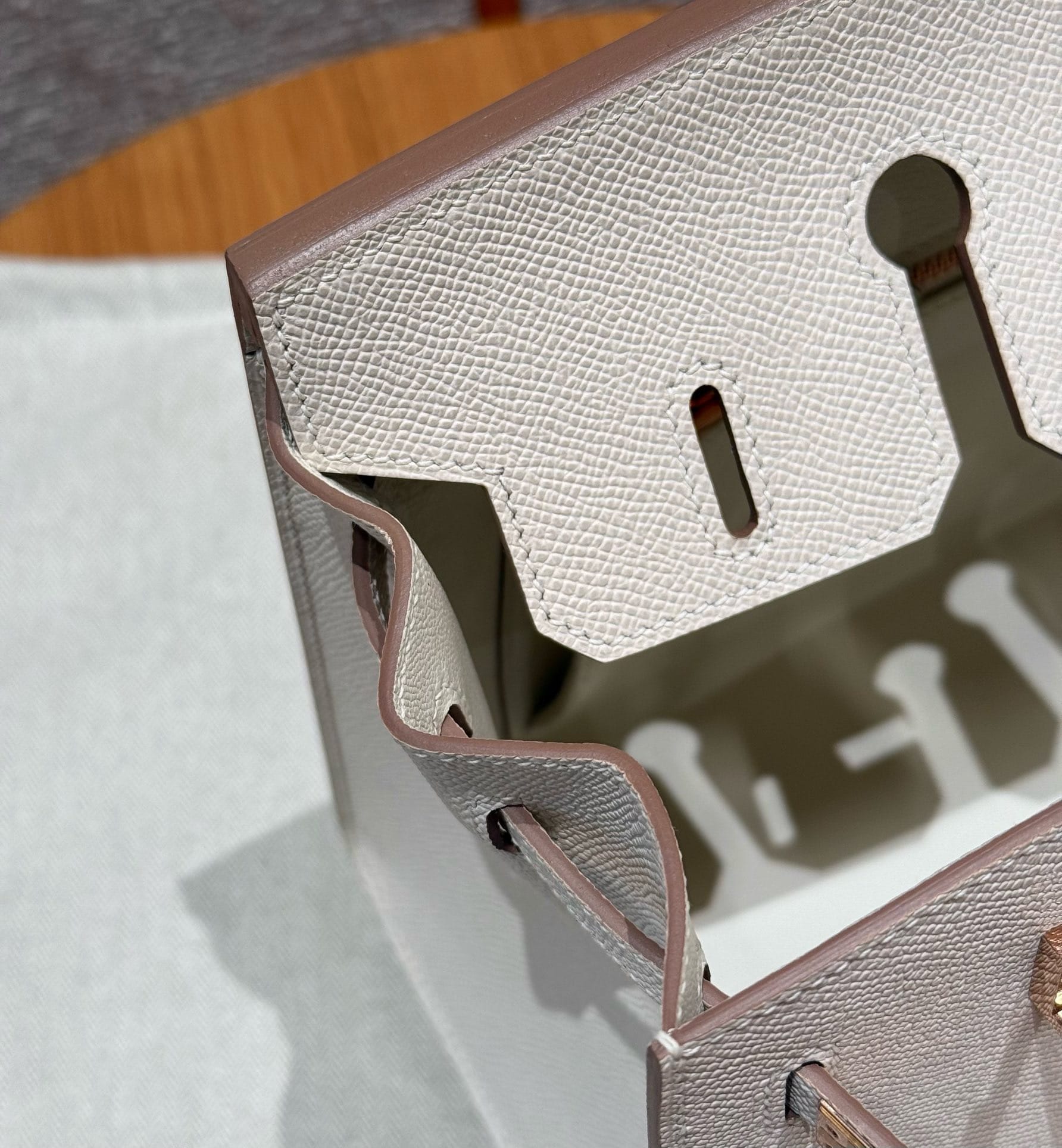 Birkin Hermes Epsom 10/Craie Rose gold