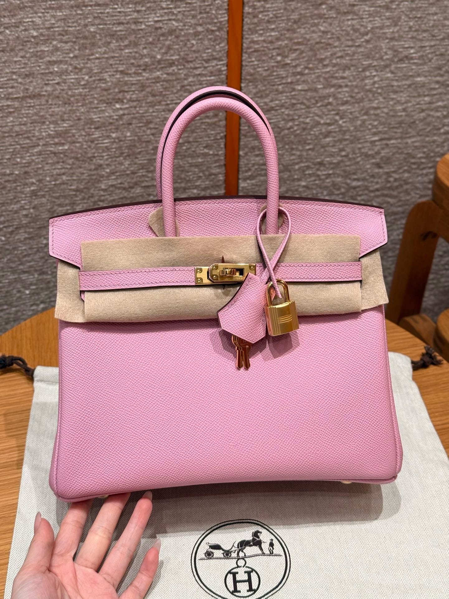 Birkin Hermes Epsom X9/mauve gold