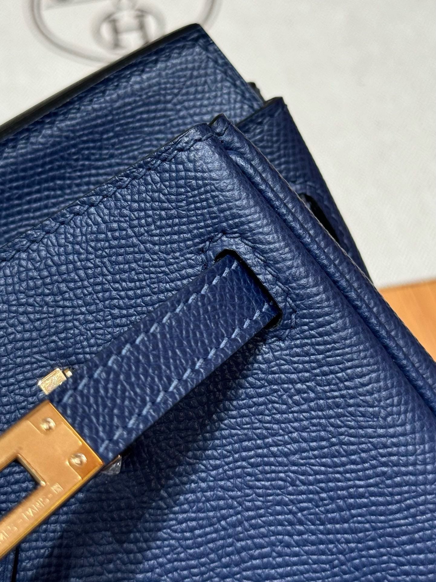 Birkin Hermes Epsom 73/Blue saphir gold