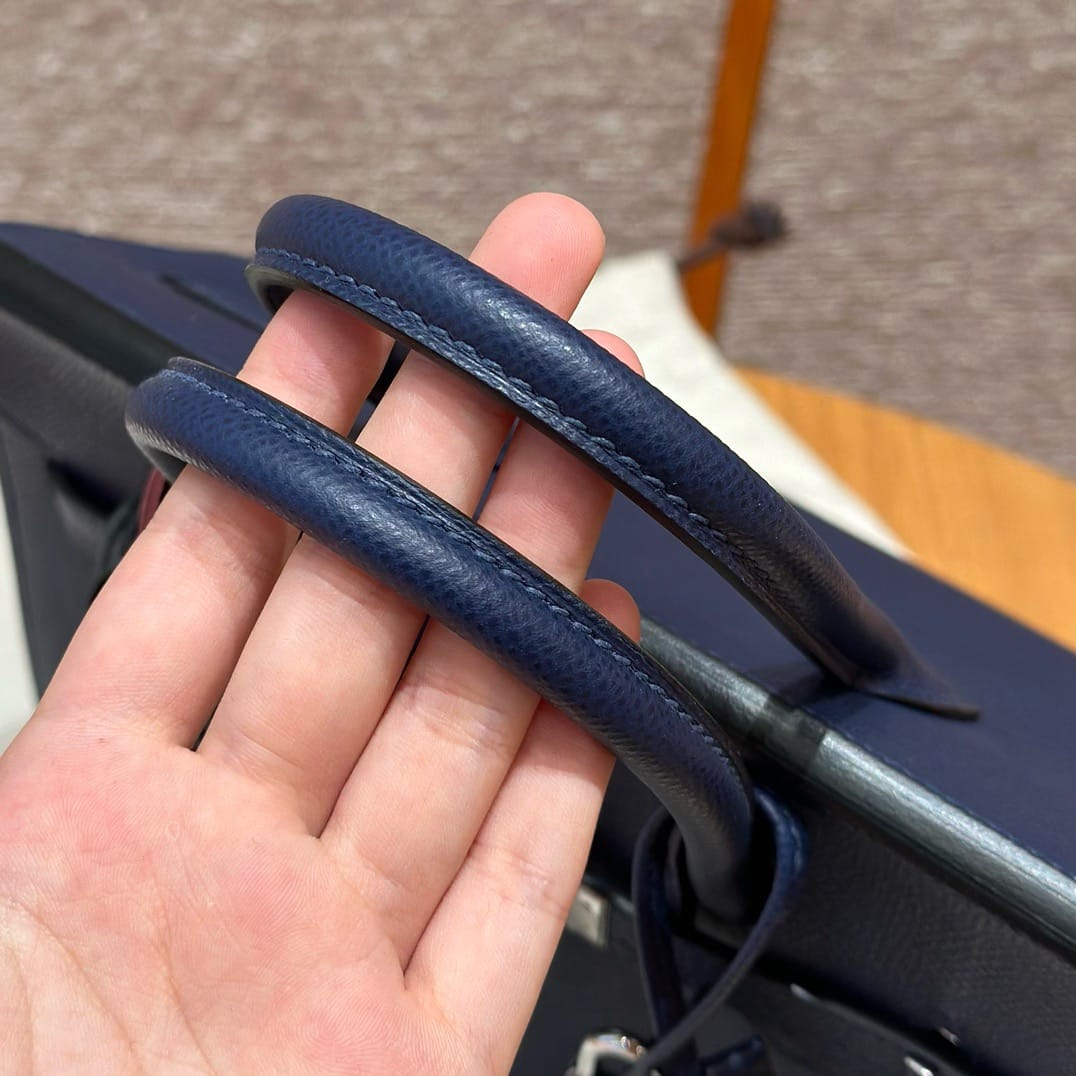 Birkin Hermes Epsom 73/Blue saphir silver