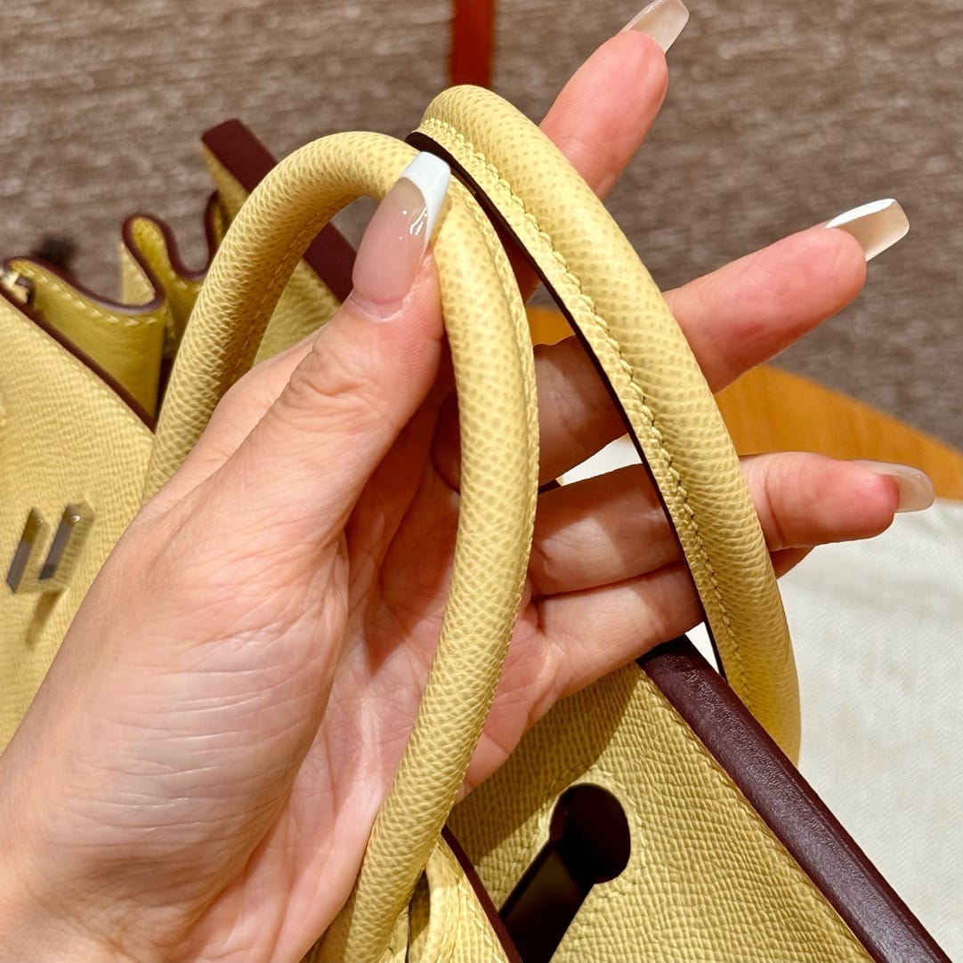 Birkin Hermes Epsom 1Z/Jaune Poussin silver