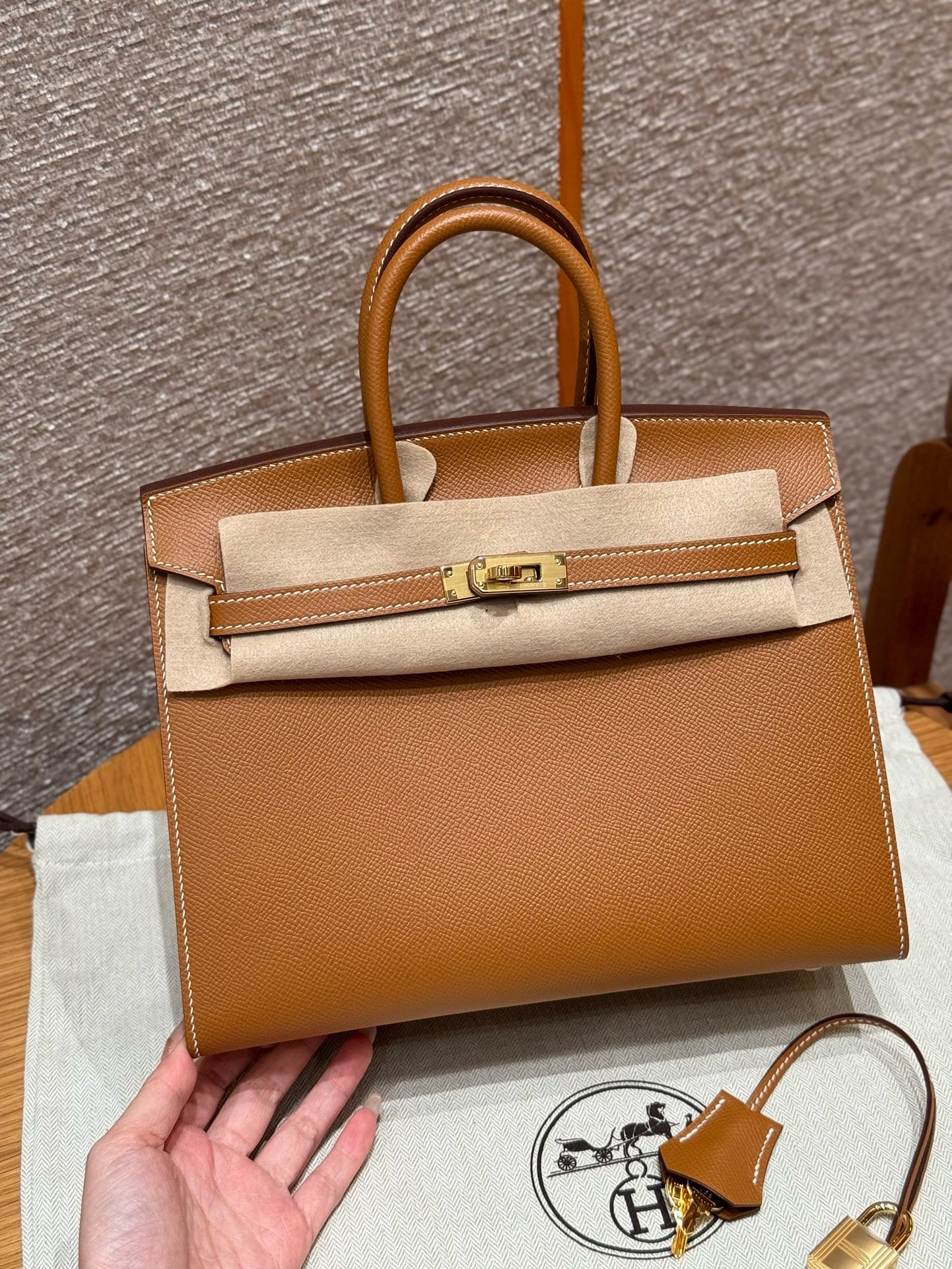 Birkin Hermes Epsom ck37/gold gold