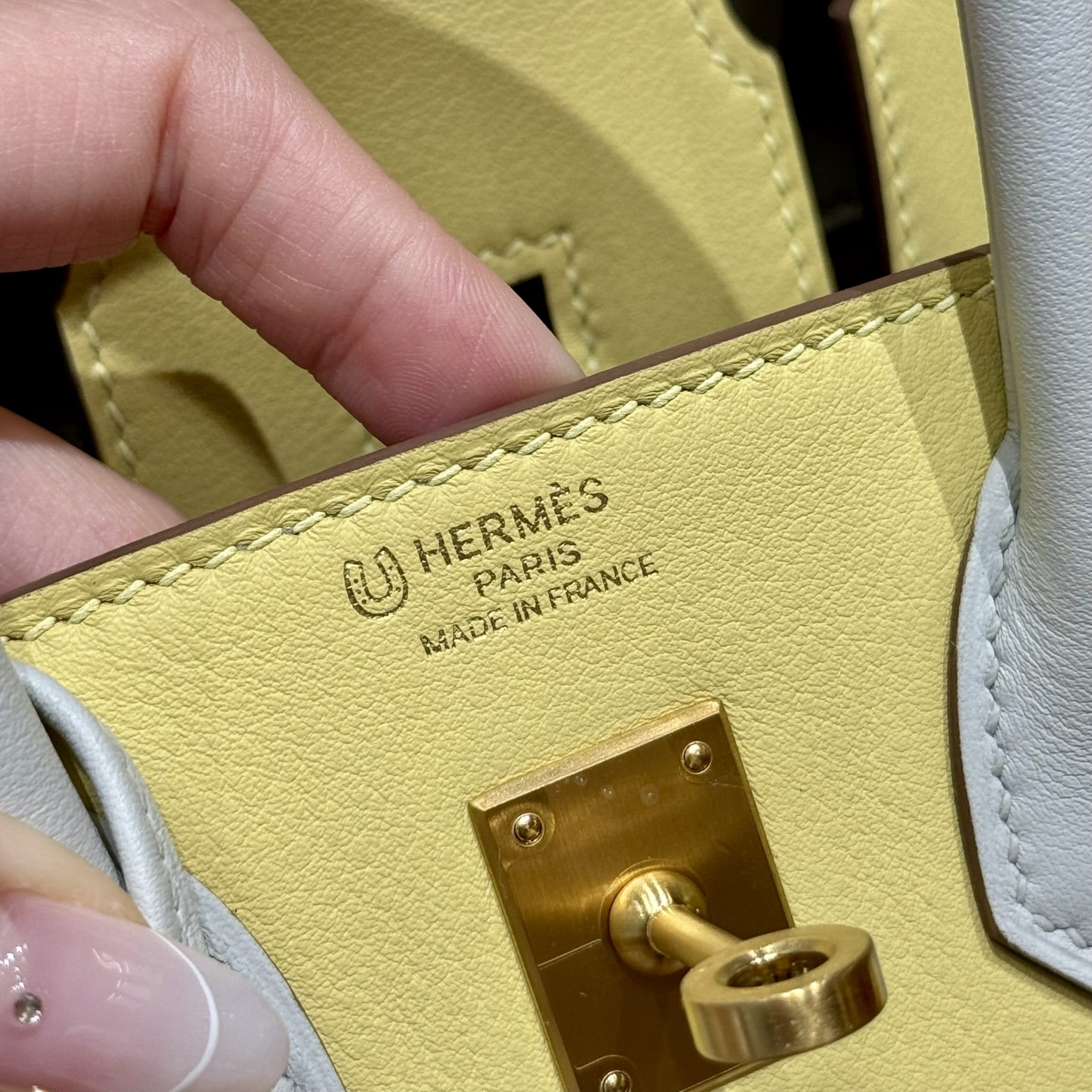 Birkin Hermes Swift 1Z/Jaune Poussin/80/Girs Perle gold