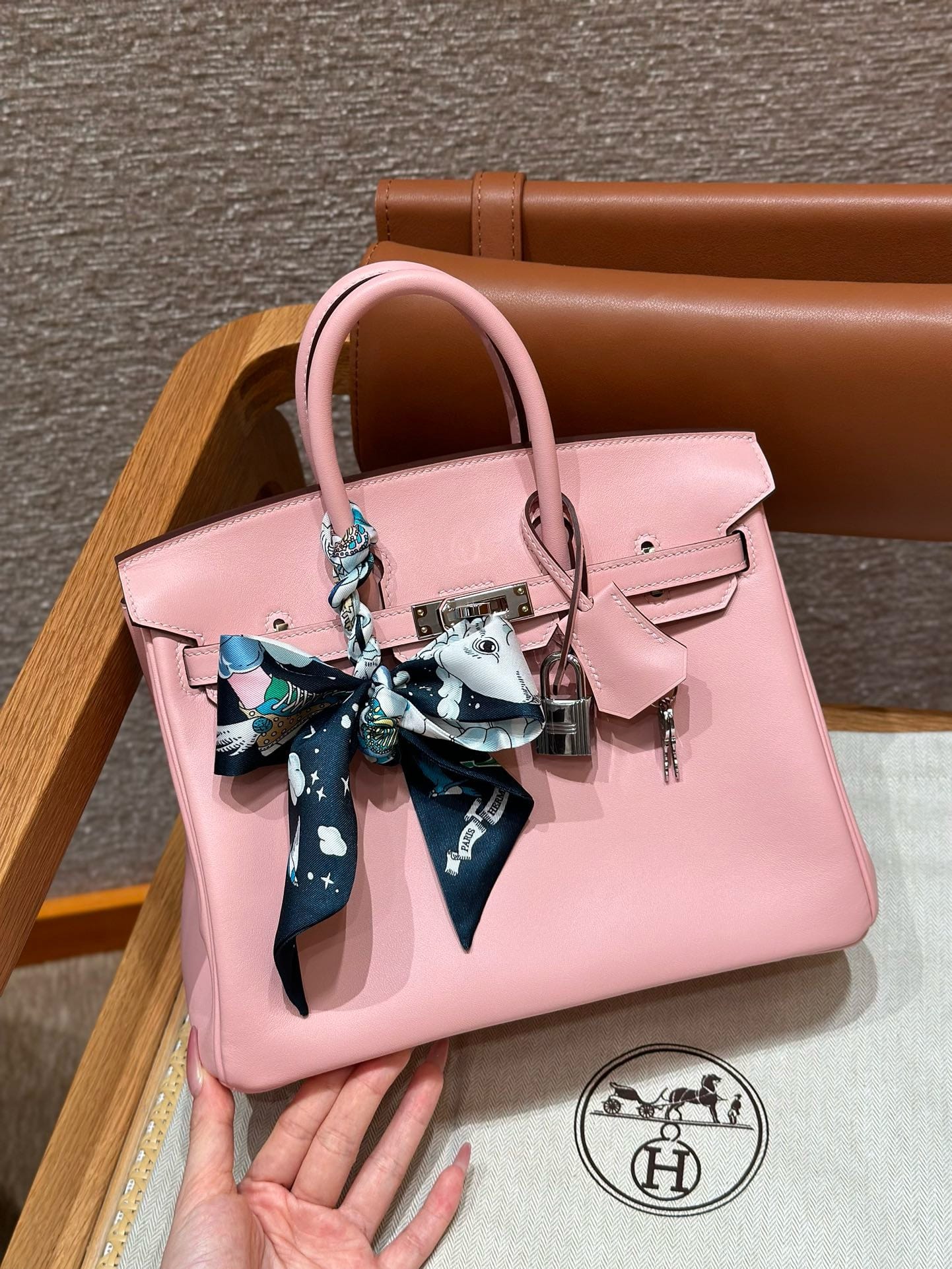 Birkin Hermes Swift 3Q/Rose Sakura silver