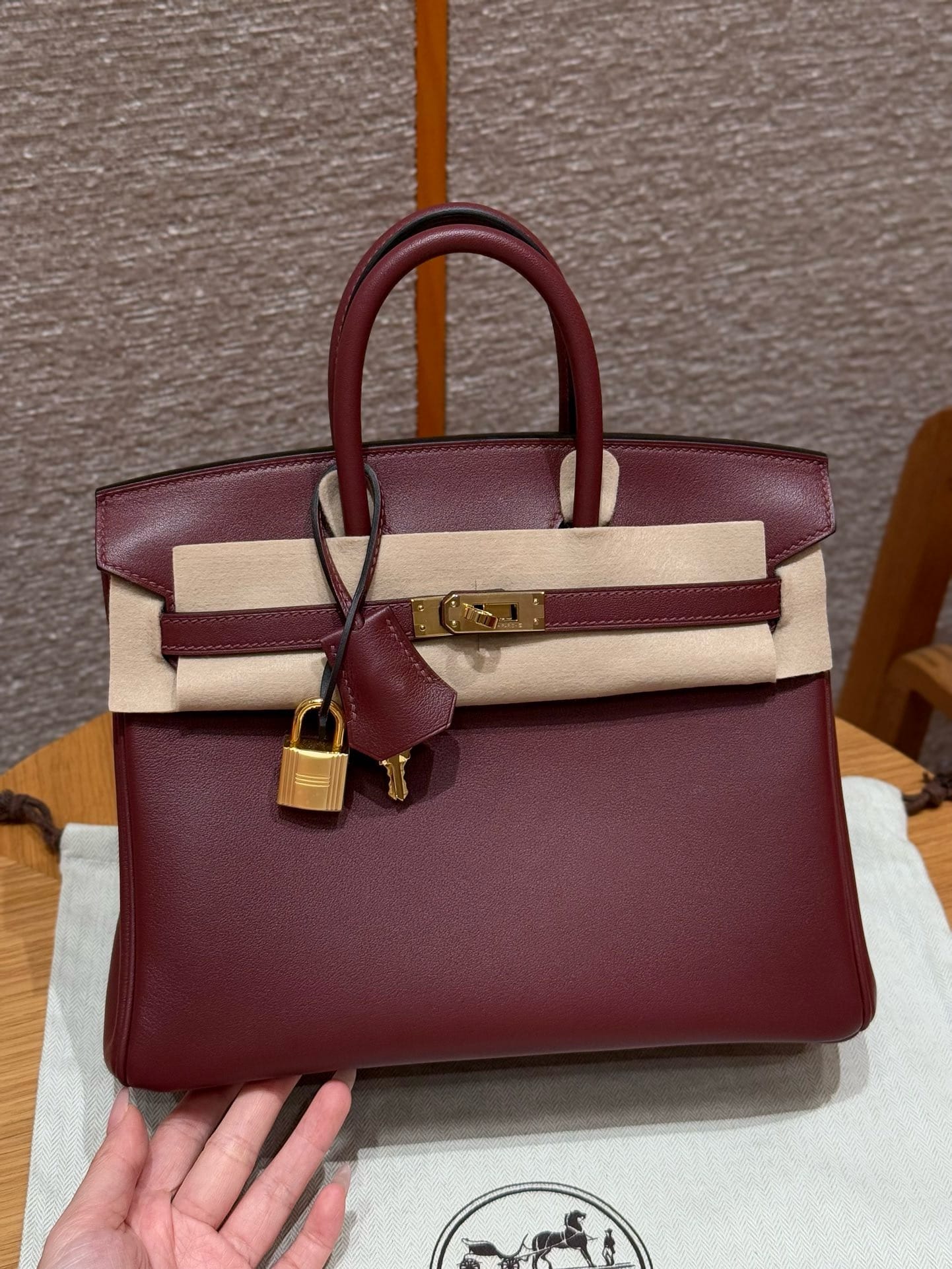 Birkin Hermes Swift 55/Rouge H gold