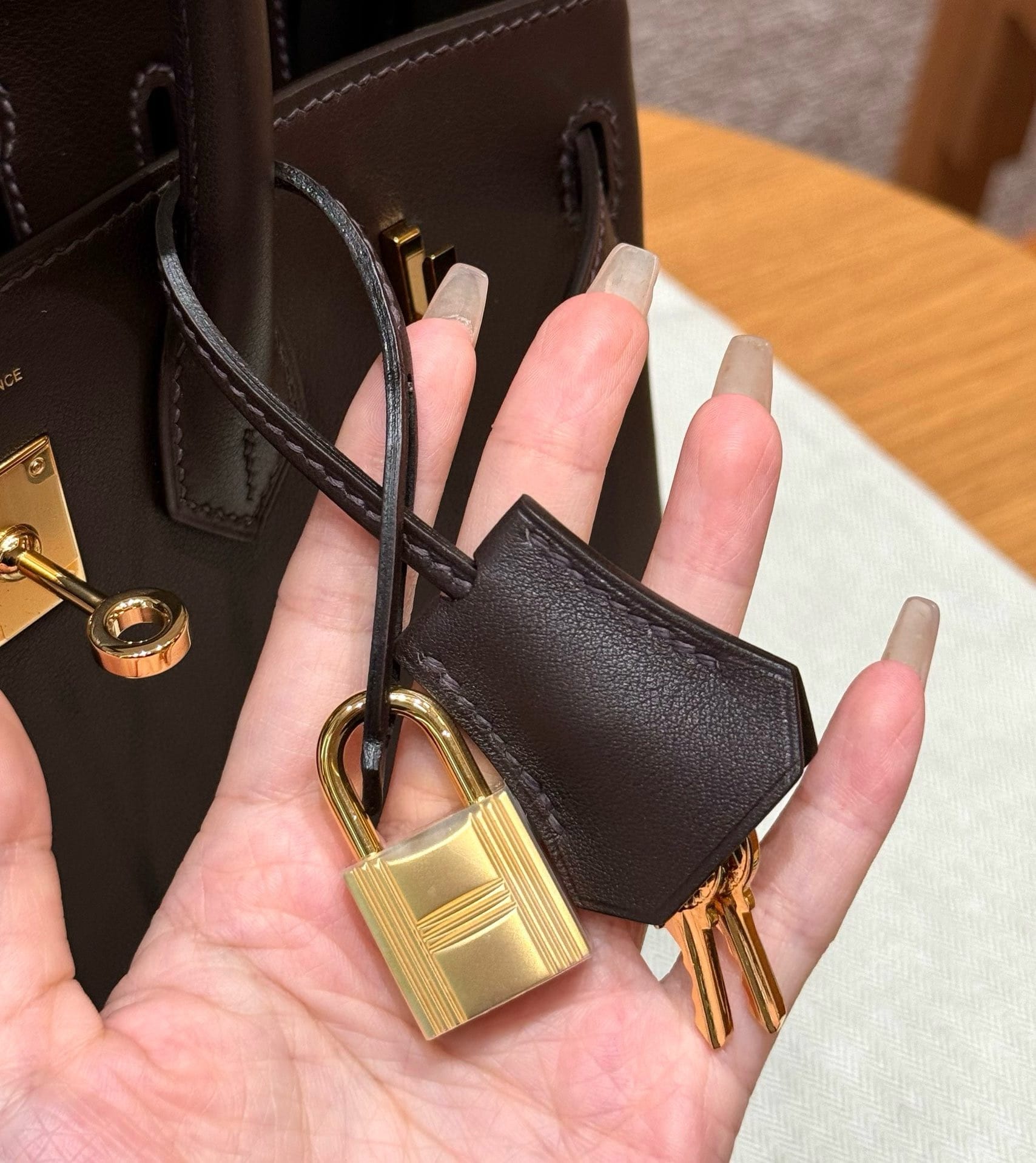 Birkin Hermes Swift 47/chocolate gold