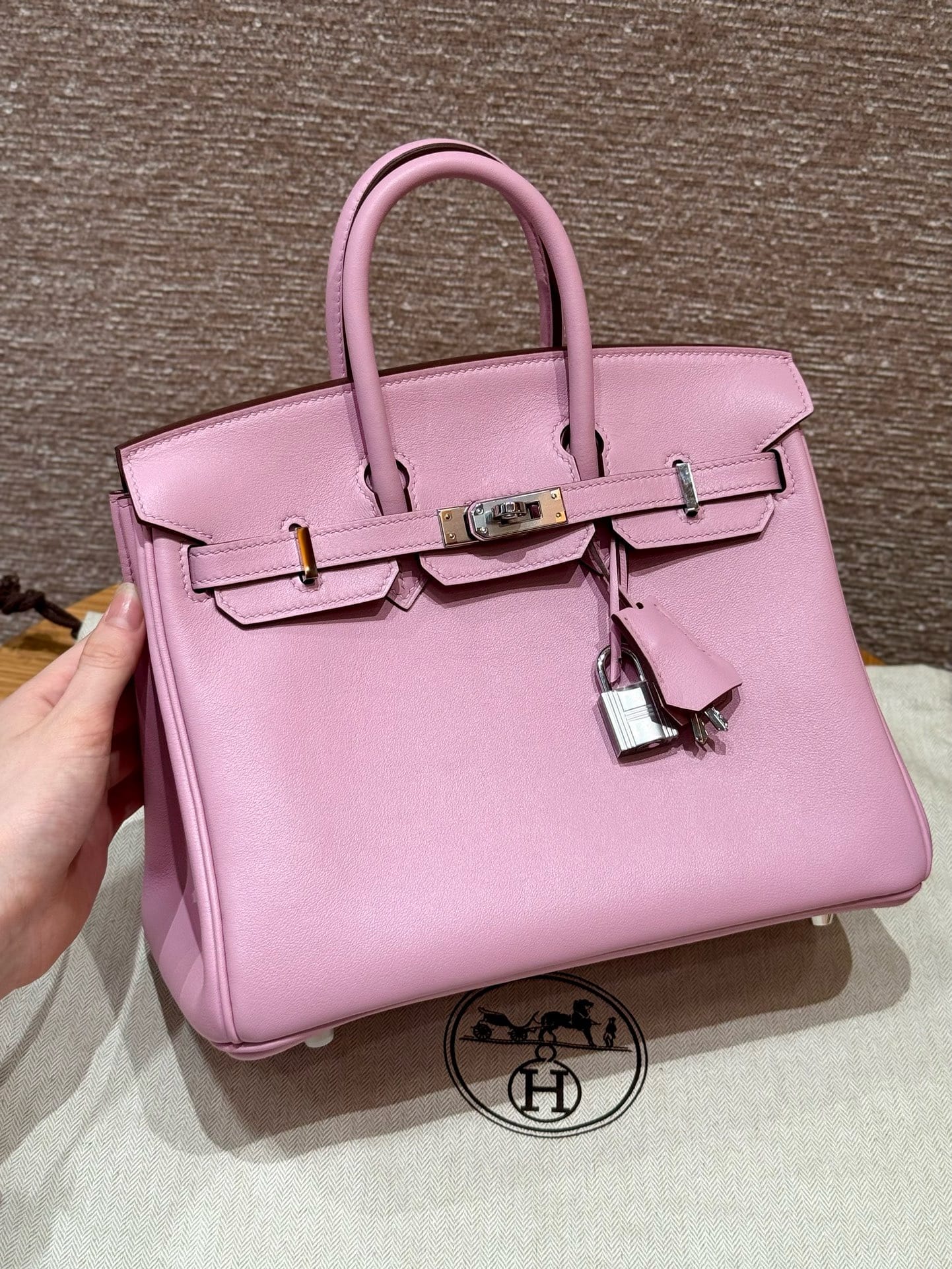Birkin Hermes Swift x9/Mauve silver