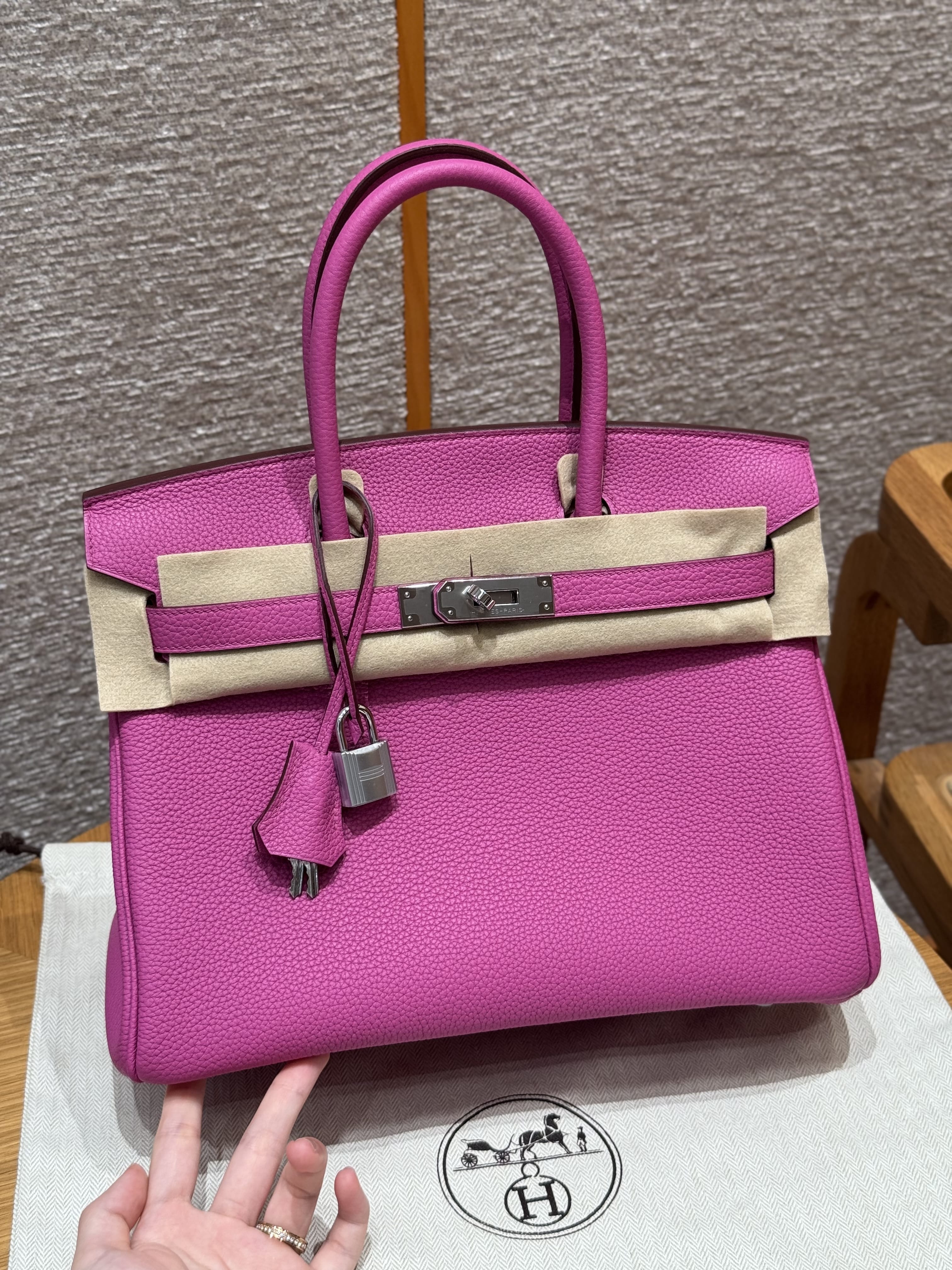 Birkin Hermes Togo 9i/Magnolia silver