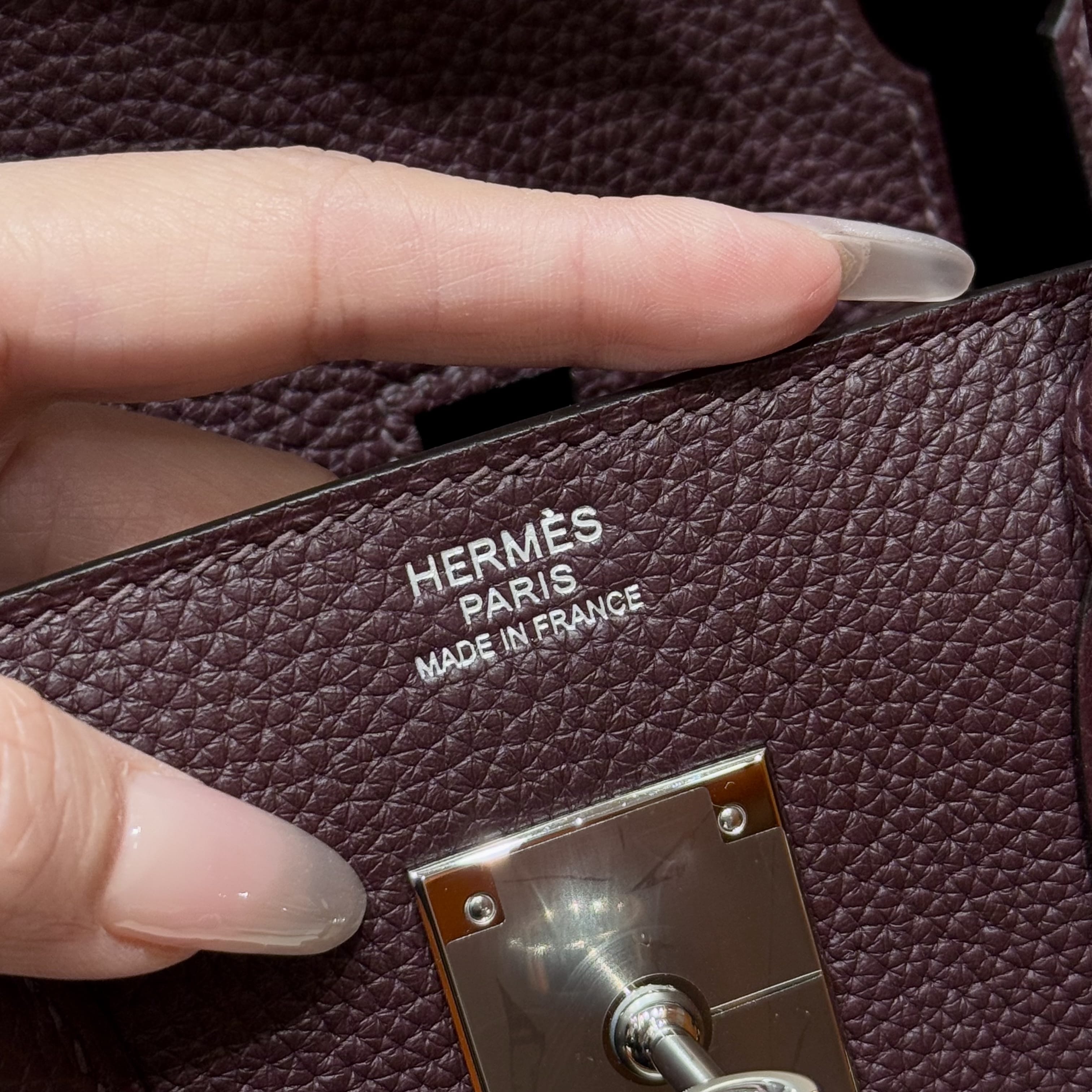 Birkin Hermes Togo OG/Rouge Sellier silver