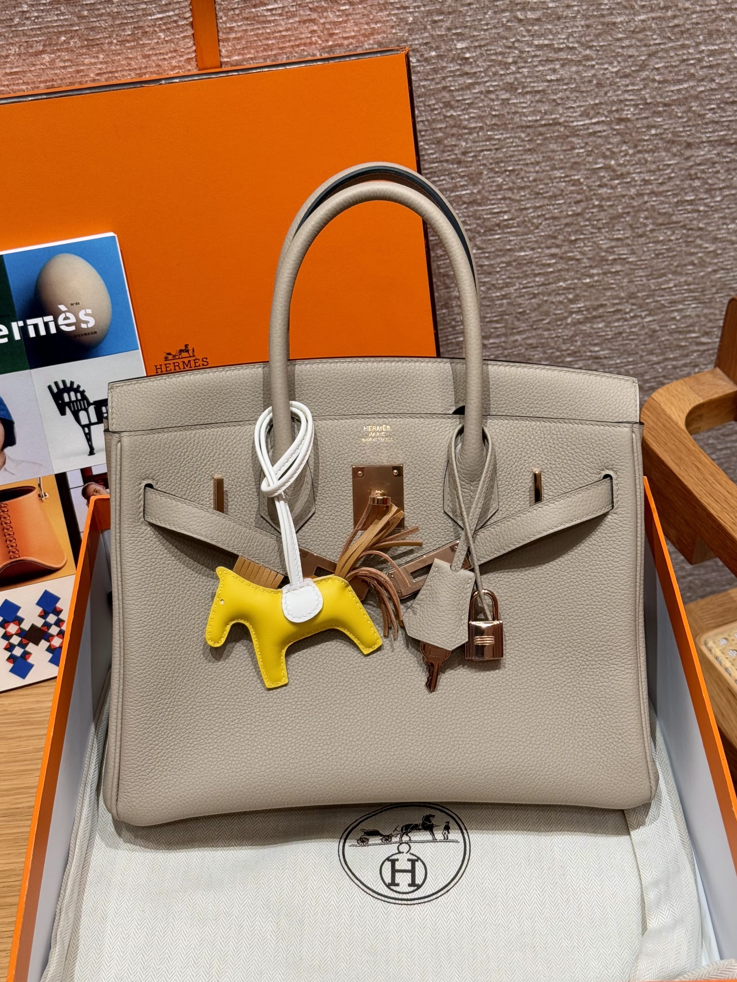 Birkin Hermes Togo 81/Girs tourterlle Rose gold