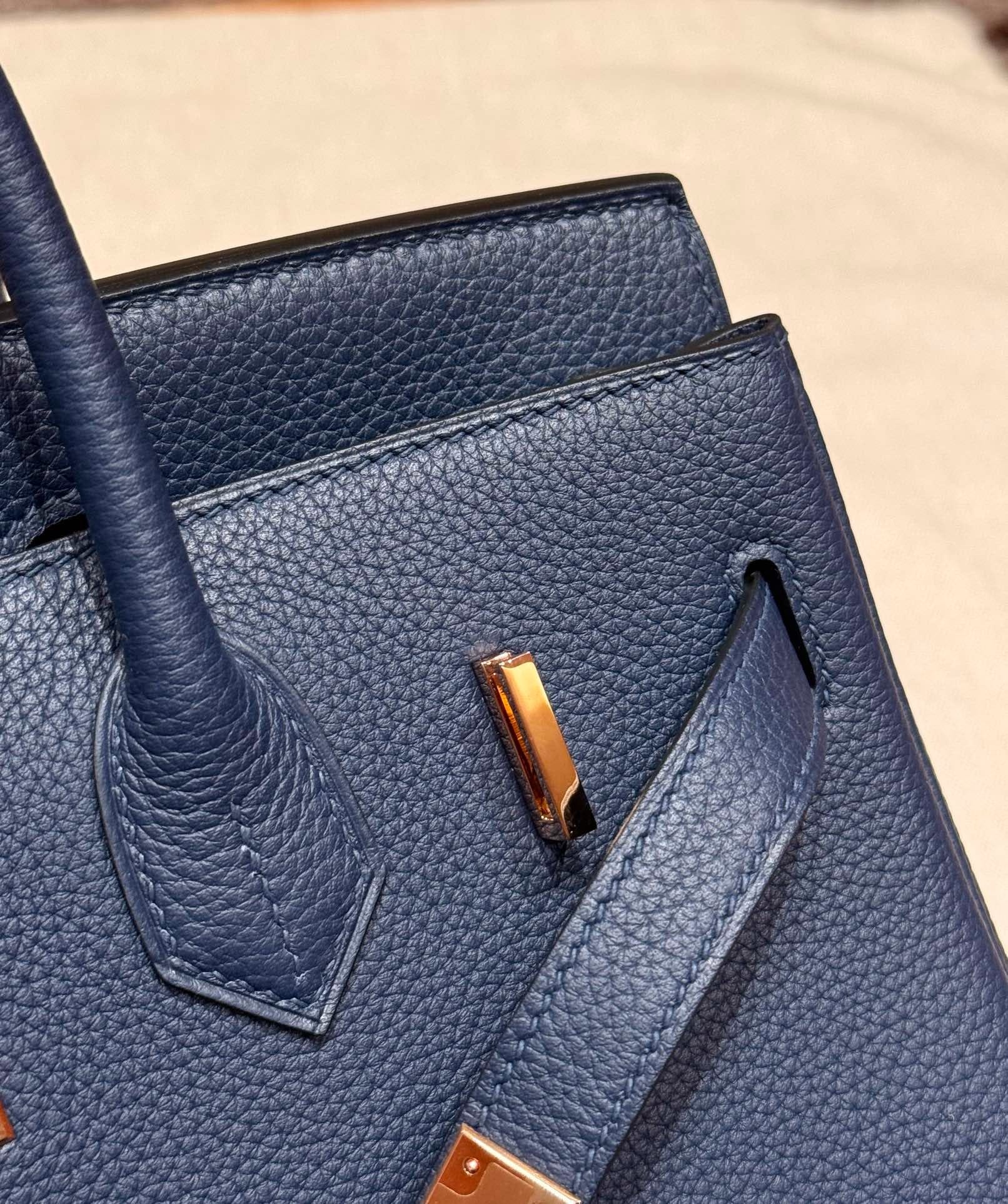 Birkin Hermes Togo 73/Blue saphir Rose gold